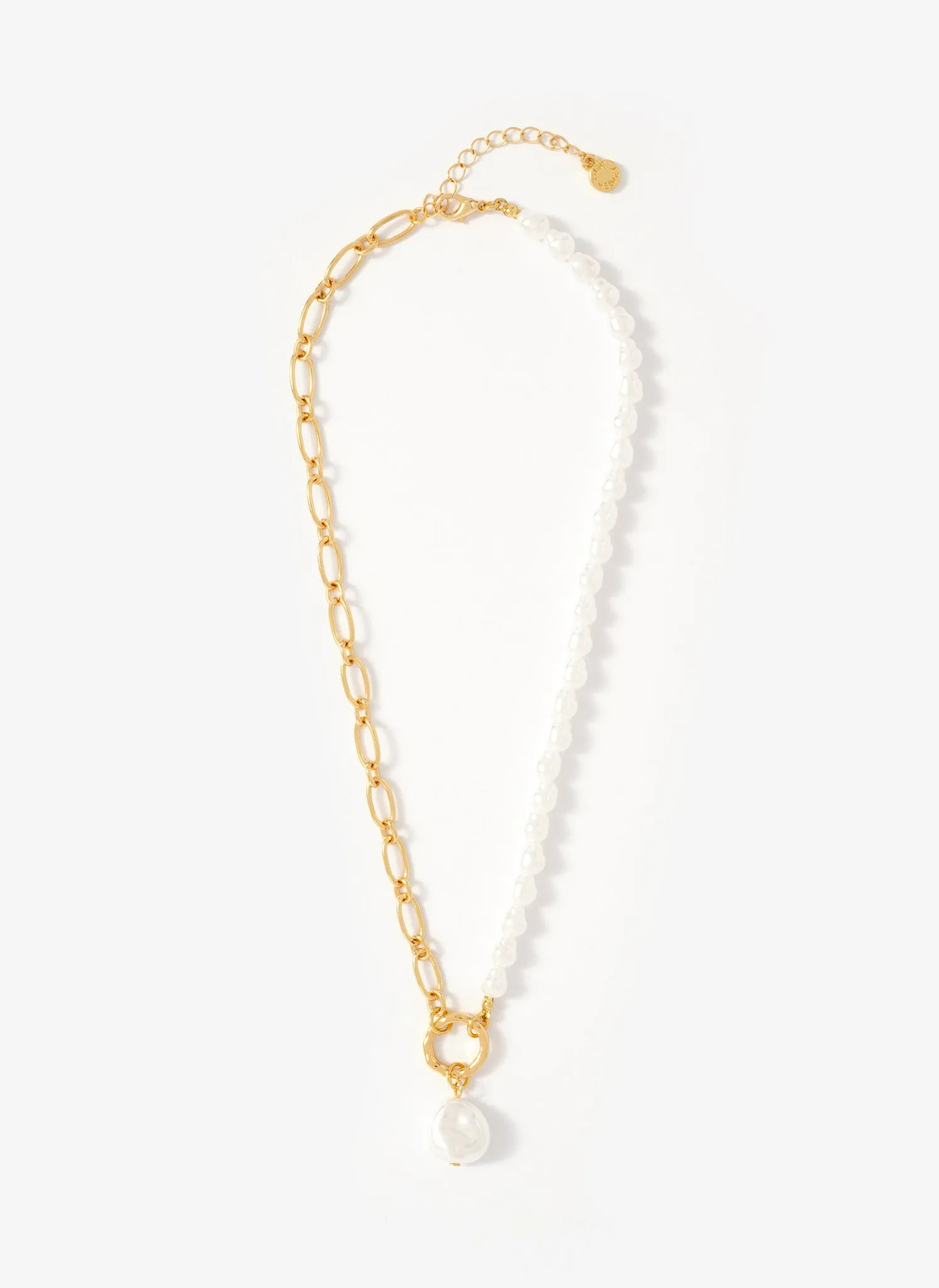 Gold Tone Chain & Pearl Drop Necklace sold by Mint Velvet product image thumbnail 2