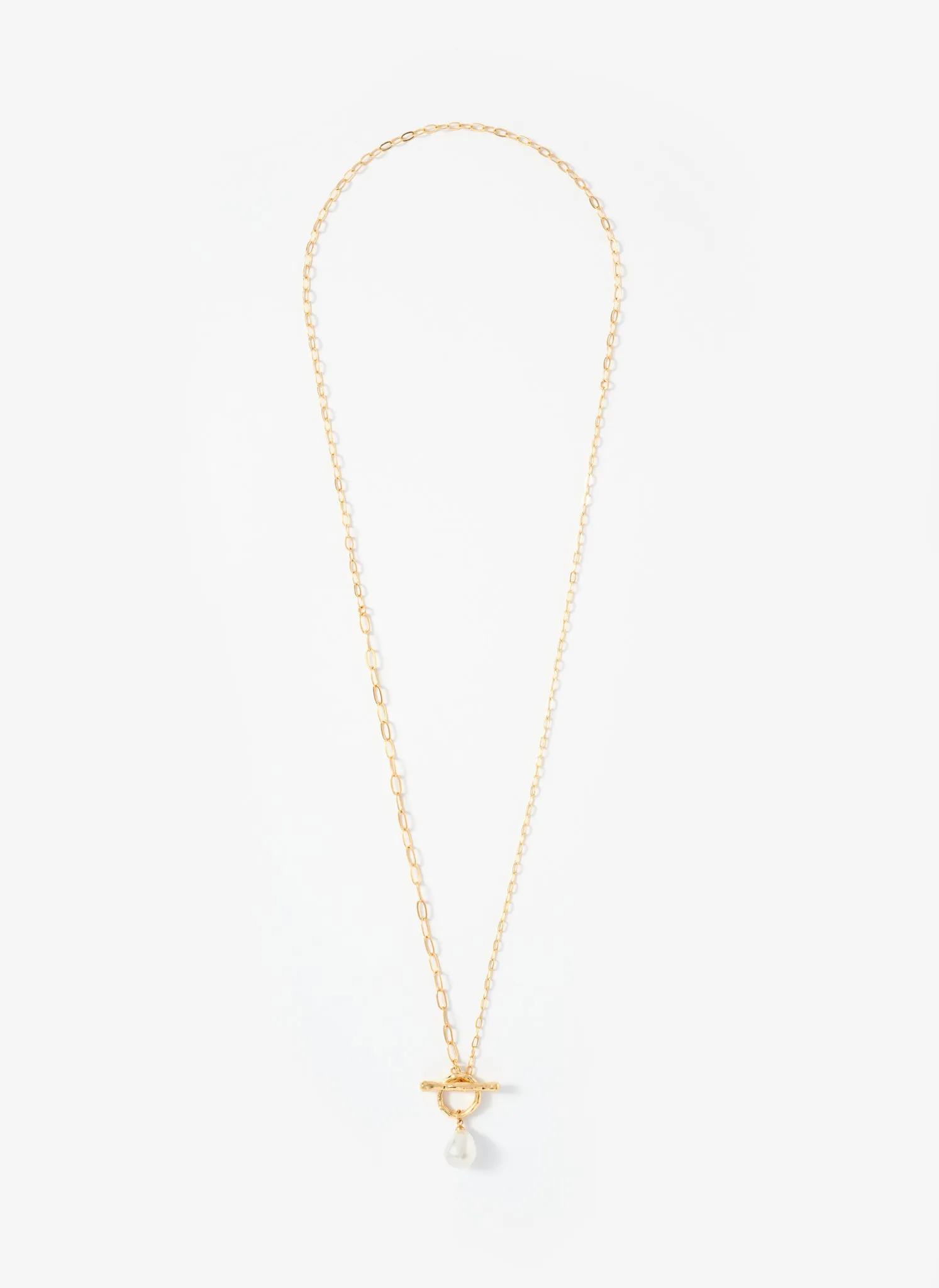 Gold Tone Pearl Lariat Style Necklace sold by Mint Velvet