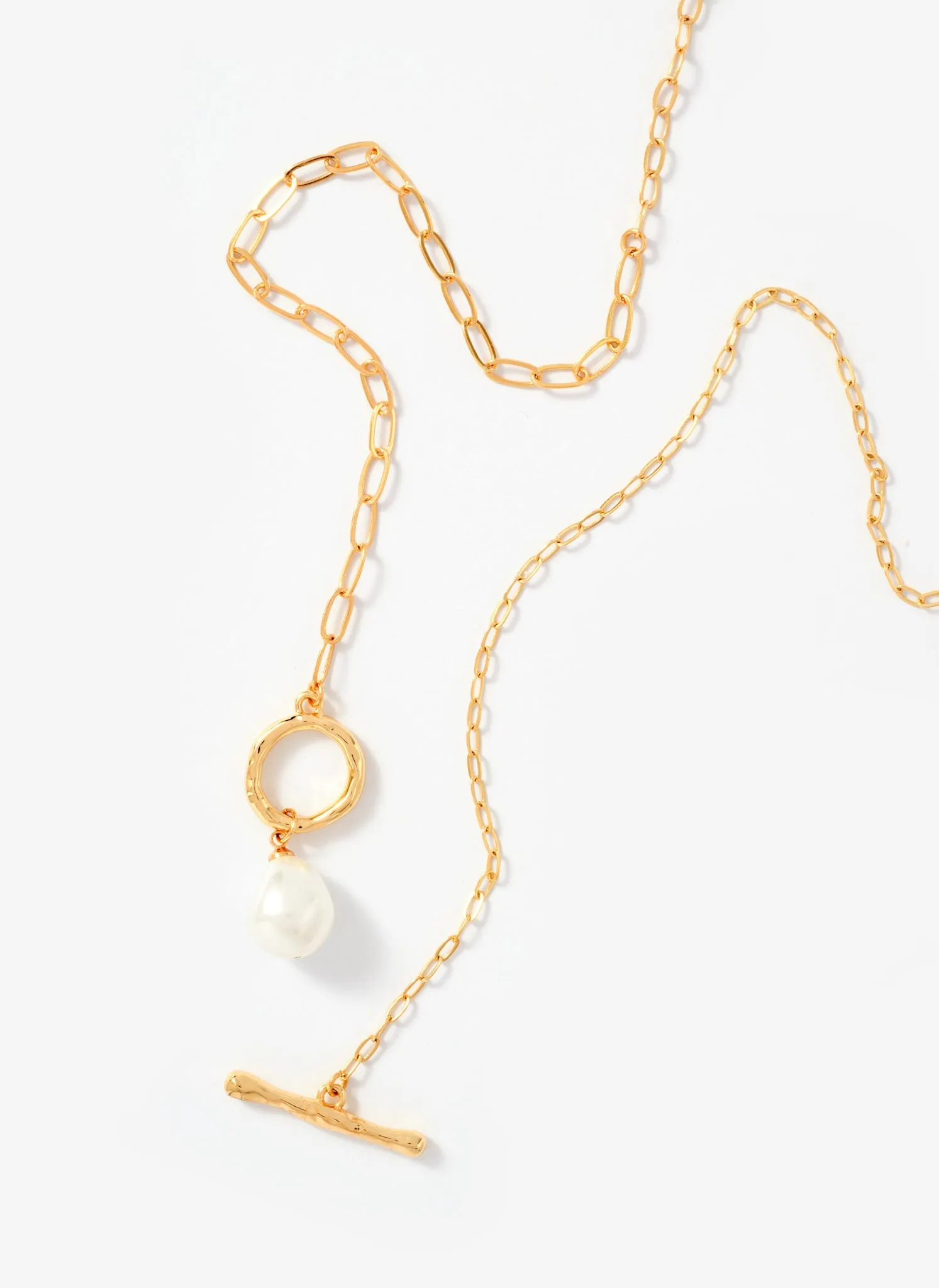 Gold Tone Pearl Lariat Style Necklace sold by Mint Velvet product image thumbnail 3