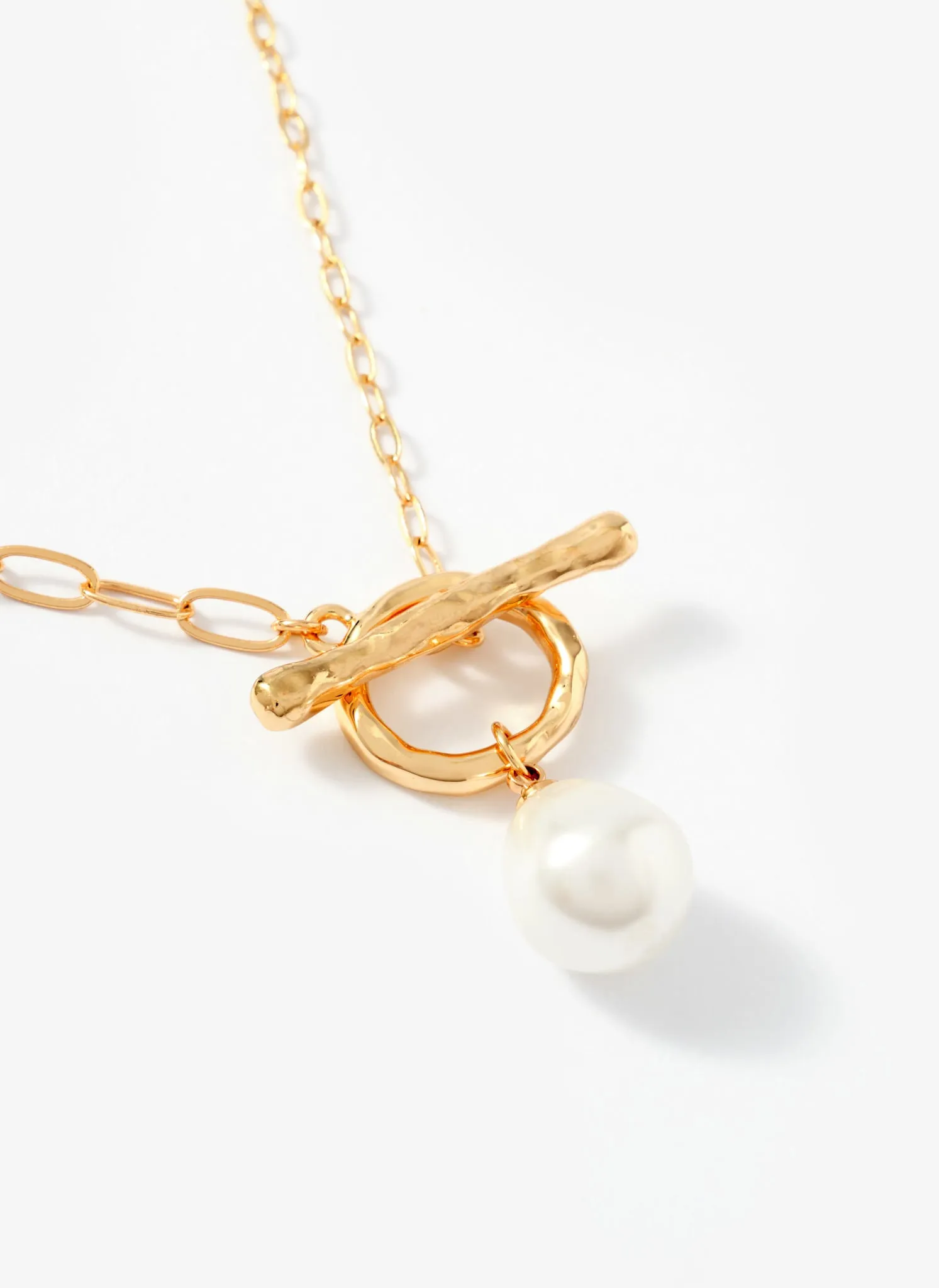Gold Tone Pearl Lariat Style Necklace sold by Mint Velvet product image thumbnail 4
