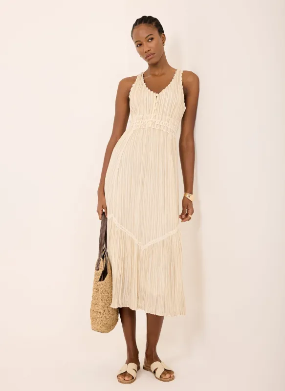 Neutral Striped Midi Dress made by Mint Velvet