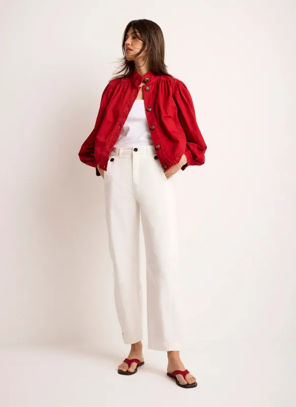 White Washed Barrel Leg Chino Trousers made by Mint Velvet