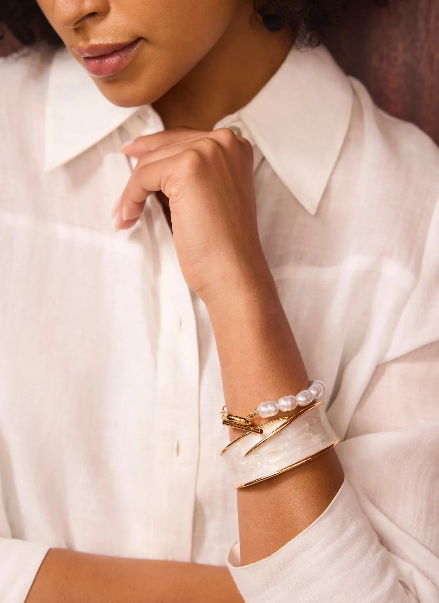 Gold Tone Pearlescent Bangle sold by Mint Velvet product image thumbnail 3