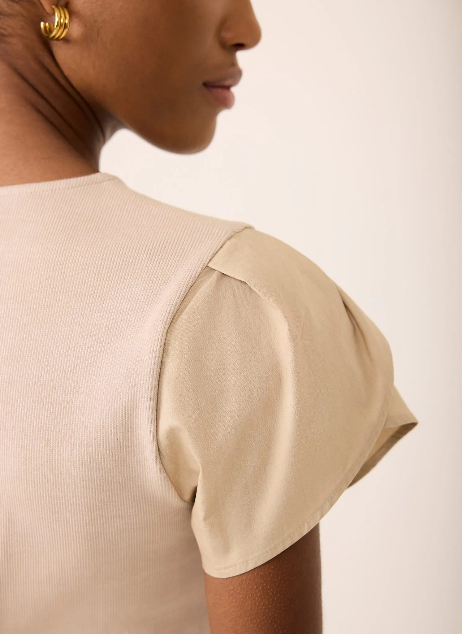 Neutral Cotton Blend Tulip Hem Midi Dress sold by Mint Velvet product image thumbnail 5