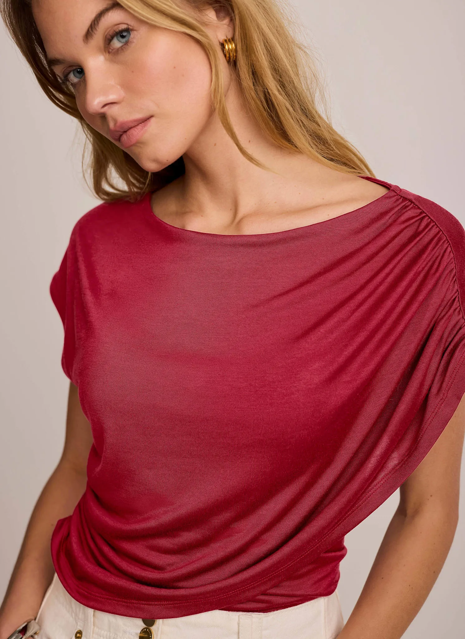 Red Drape Detail Top sold by Mint Velvet product image thumbnail 5