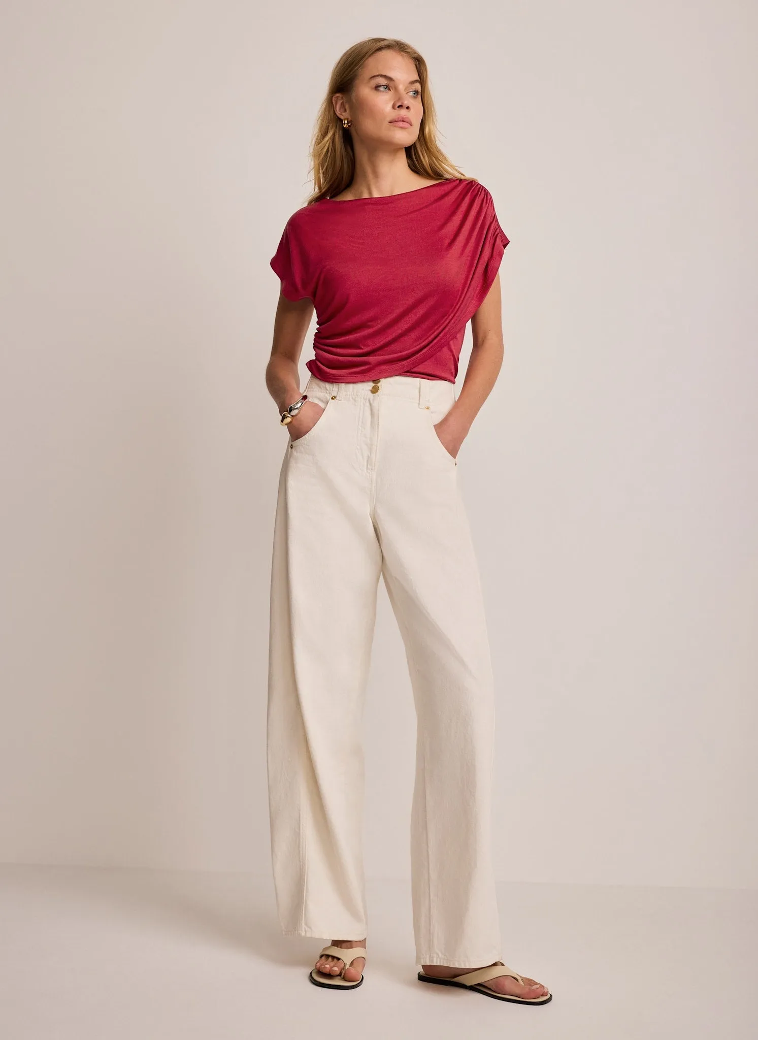 Red Drape Detail Top sold by Mint Velvet product image thumbnail 3