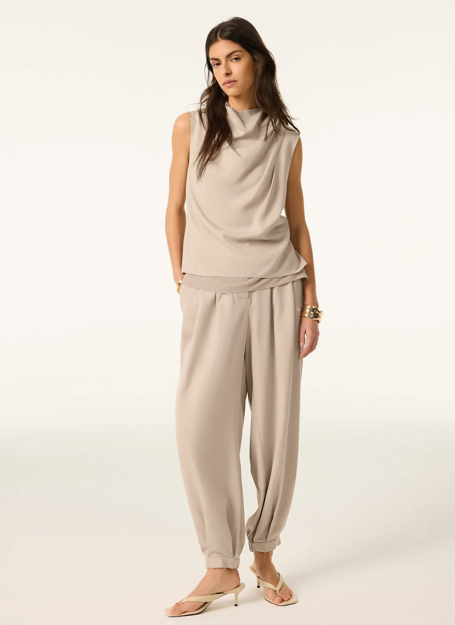 Neutral Cowl Neck Top sold by Mint Velvet product image thumbnail 4