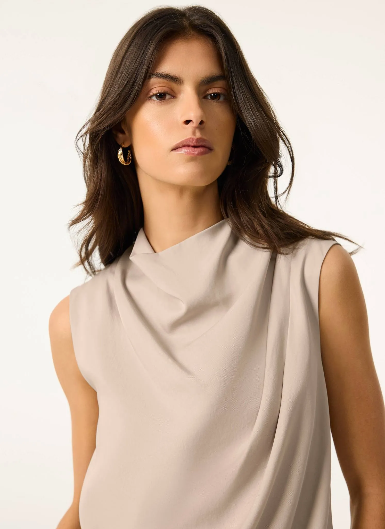 Neutral Cowl Neck Top sold by Mint Velvet product image thumbnail 3