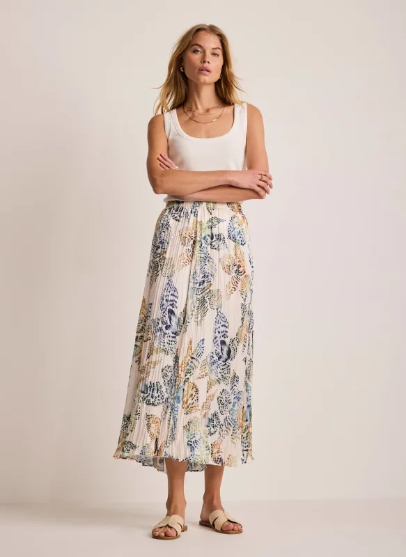 Cream Floral Print Crinkle Maxi Skirt made by Mint Velvet