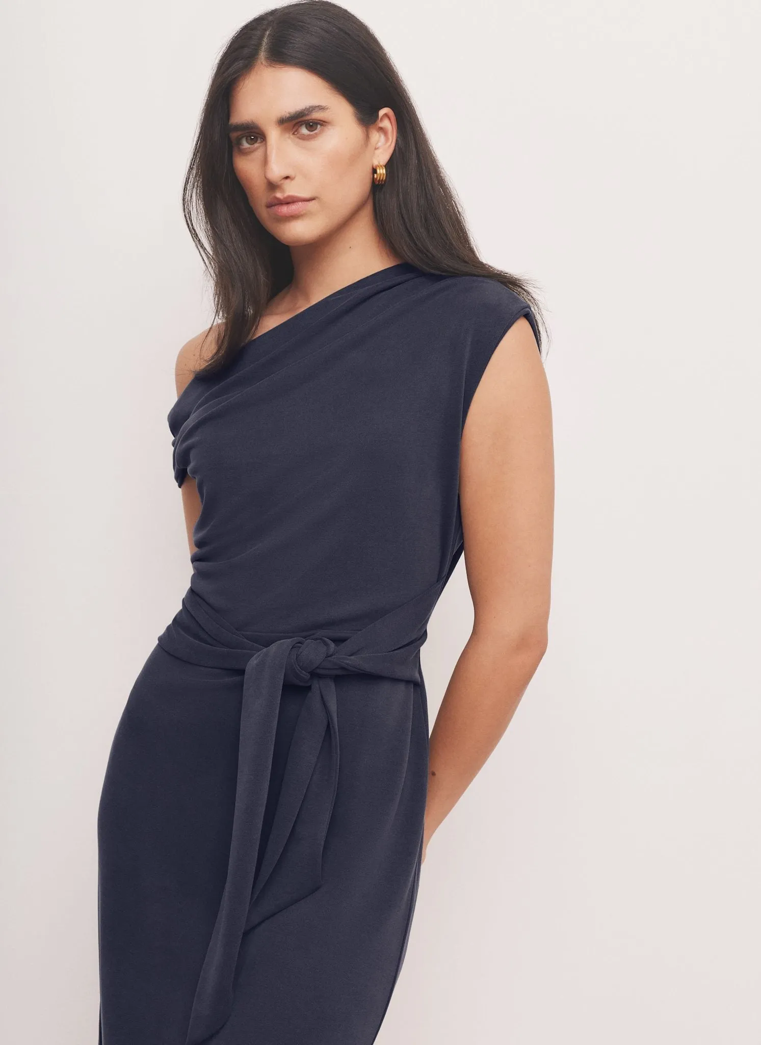 Navy Tie Detail Midi Dress sold by Mint Velvet product image thumbnail 3