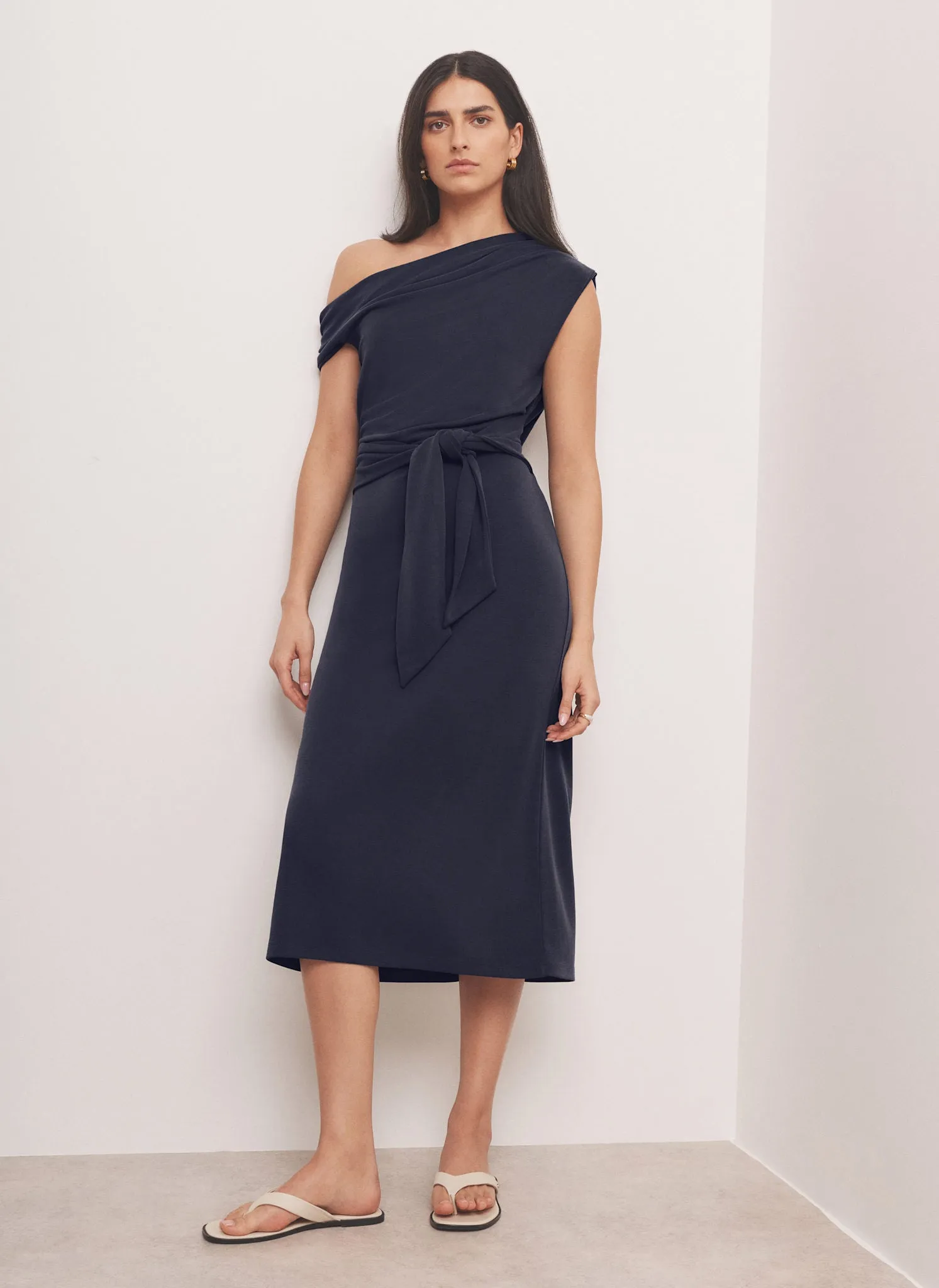 Navy Tie Detail Midi Dress sold by Mint Velvet product image thumbnail 2