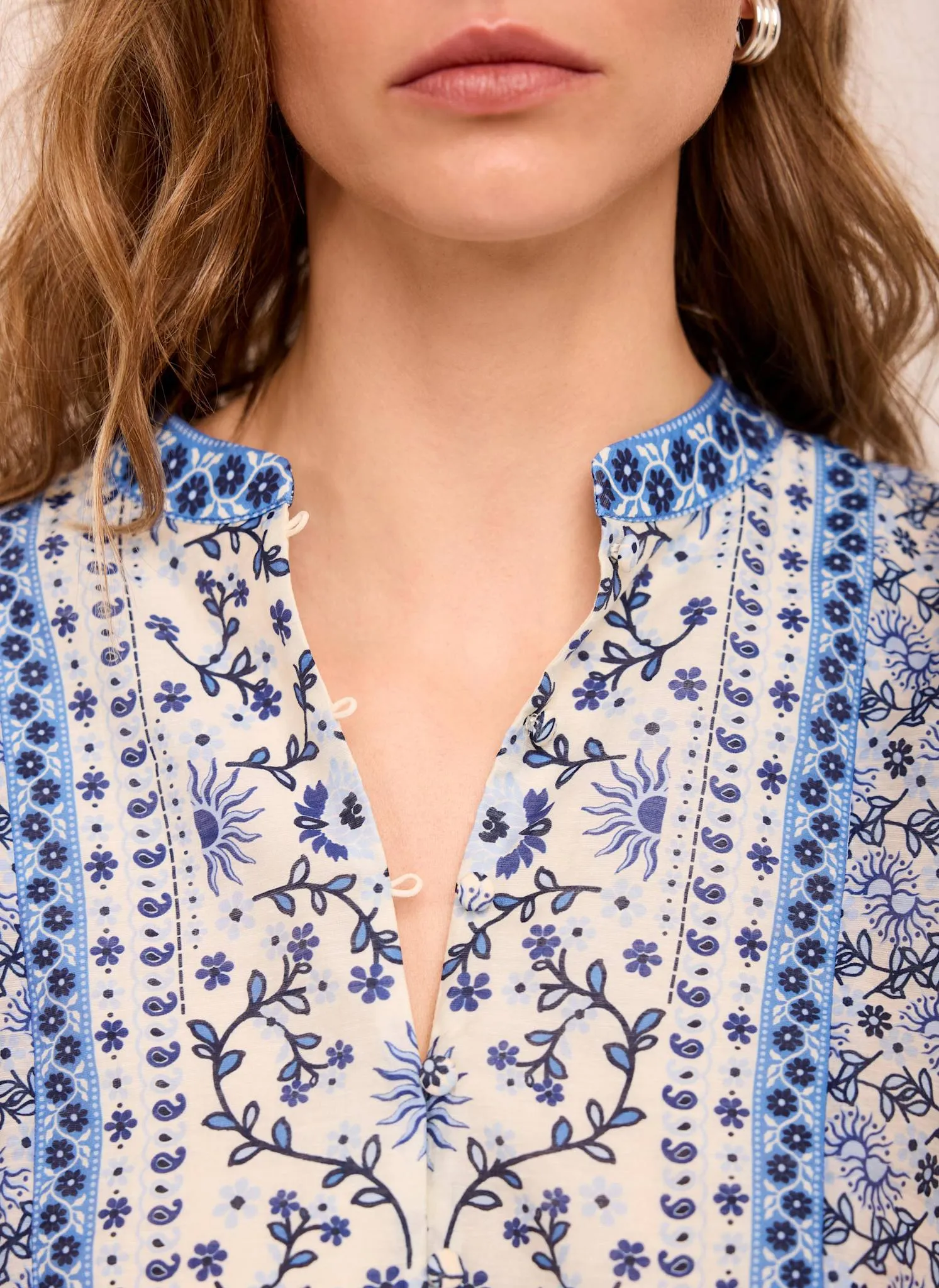 Blue Floral Print Blouse sold by Mint Velvet product image thumbnail 4
