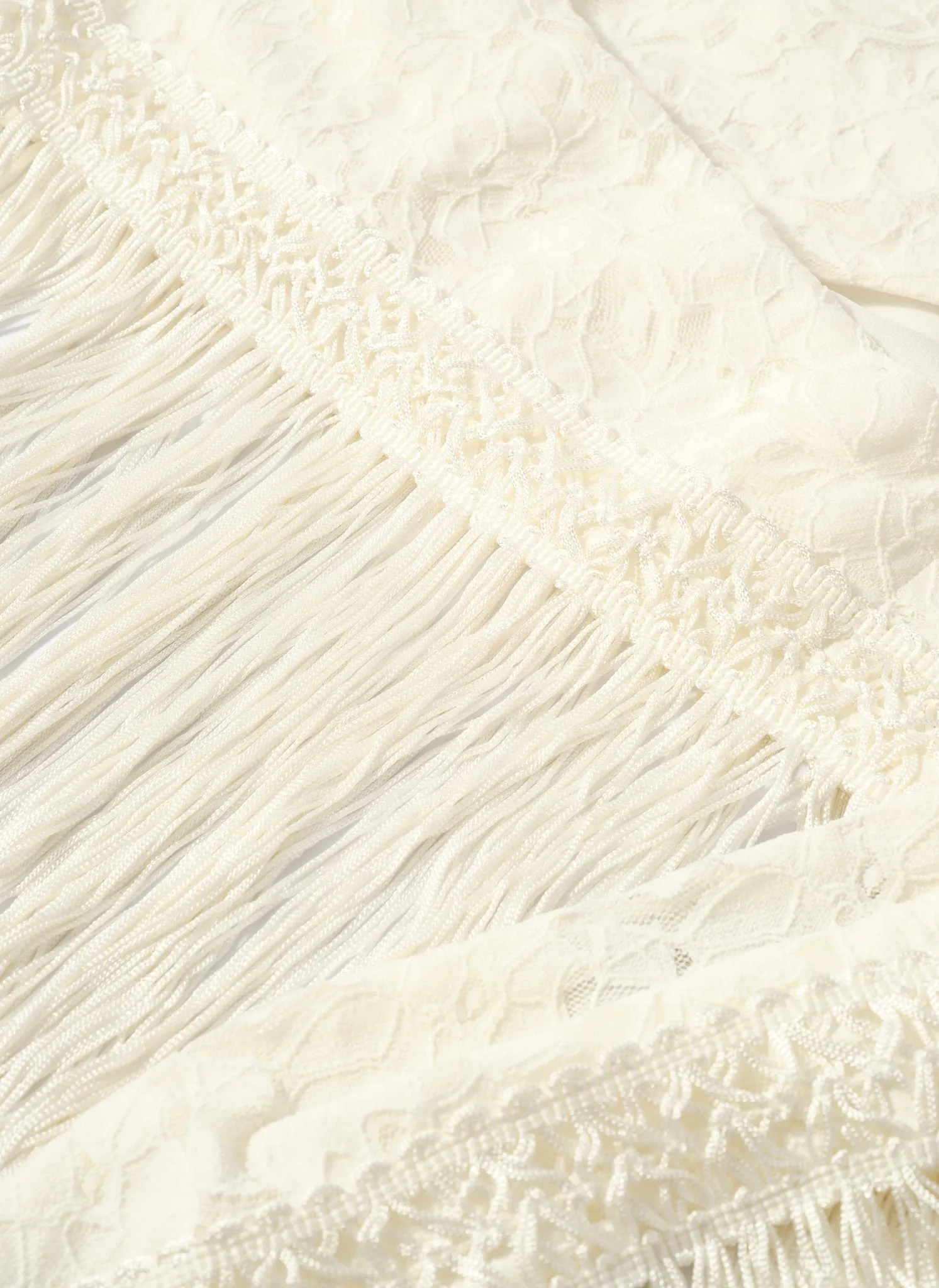 Cream Lace Fringe Cover Up Scarf sold by Mint Velvet product image thumbnail 4
