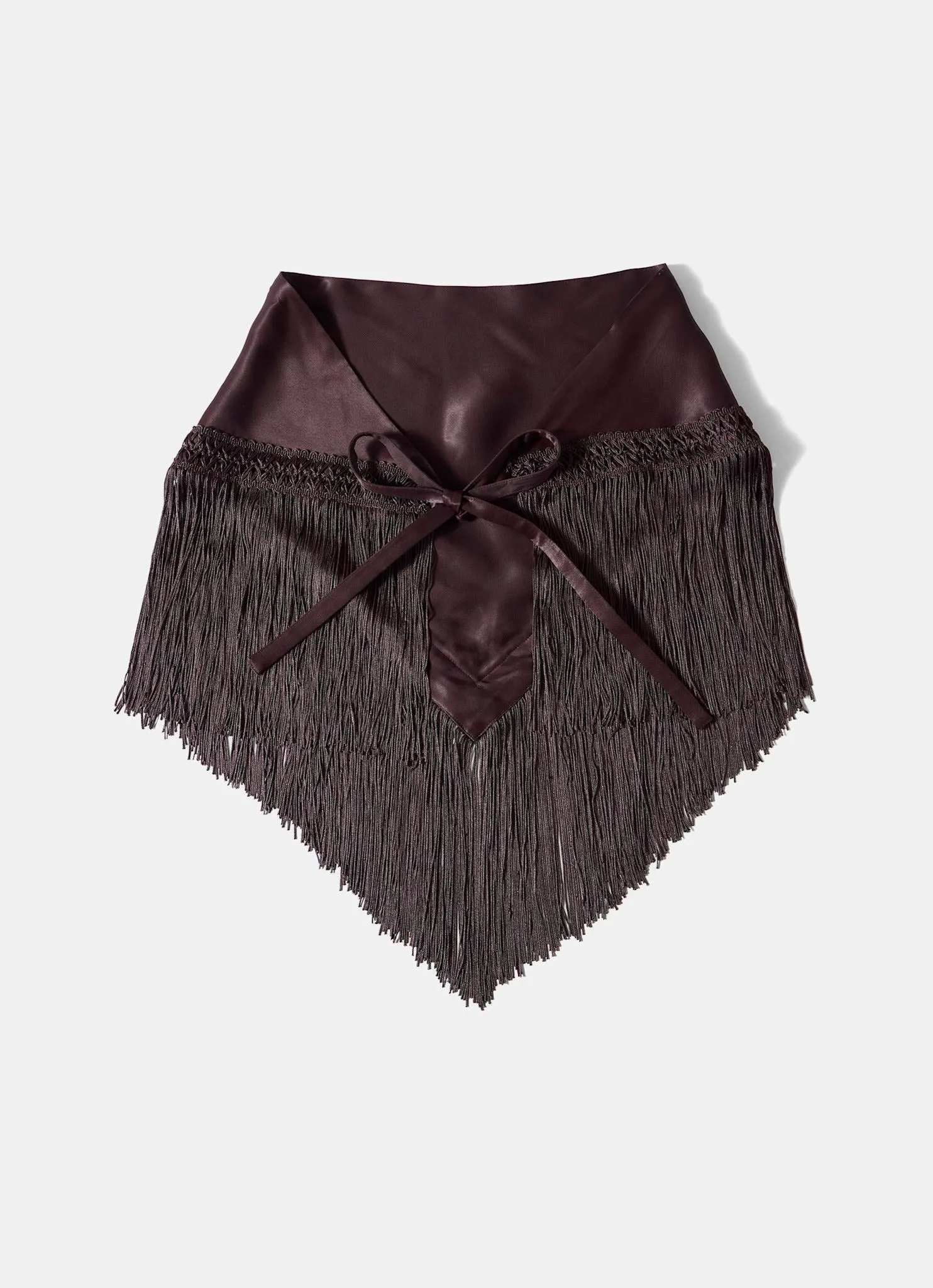 Brown Satin Fringe Waist Scarf sold by Mint Velvet
