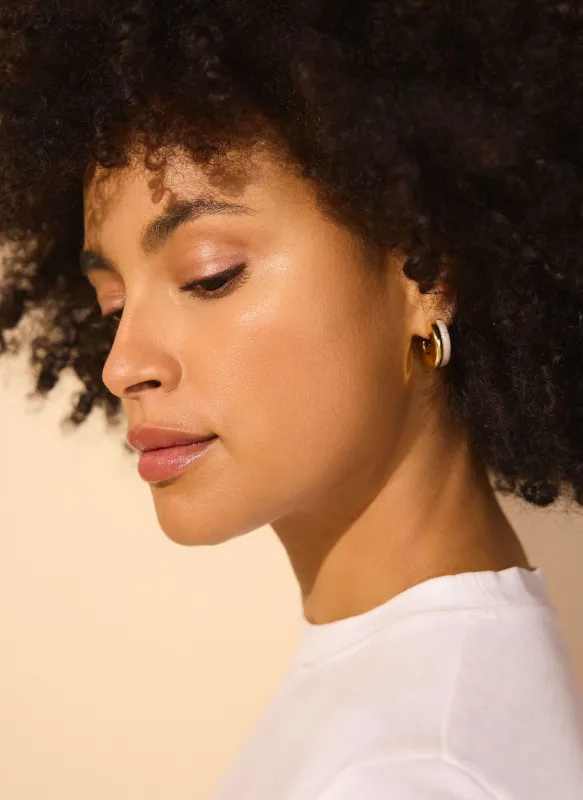 Gold Tone Pearlescent Mini Hoops made by Mint Velvet