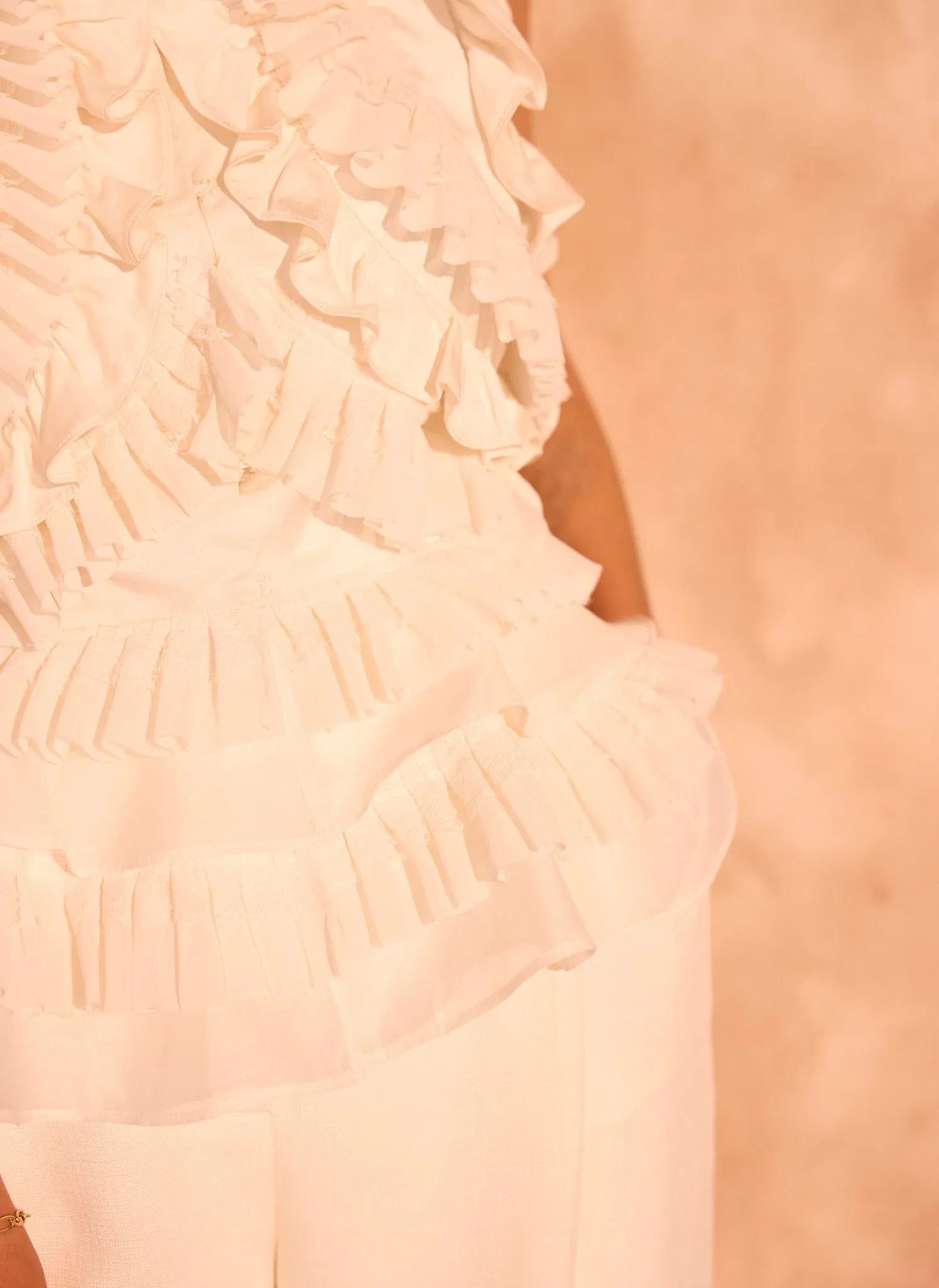 Cream Ruffle Detail Top sold by Mint Velvet product image thumbnail 4