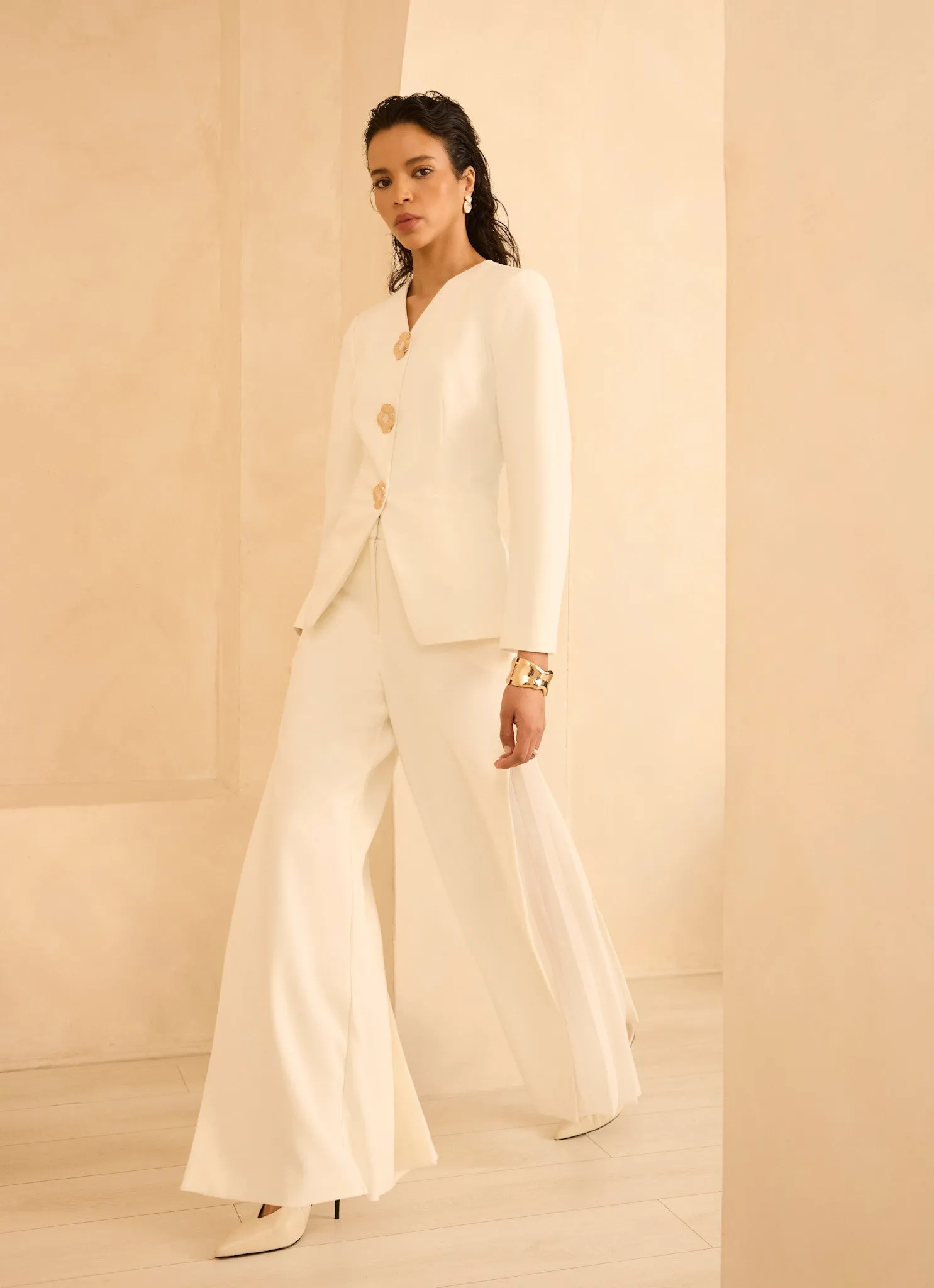 Cream Statement Button Sculpted Jacket sold by Mint Velvet product image thumbnail 5