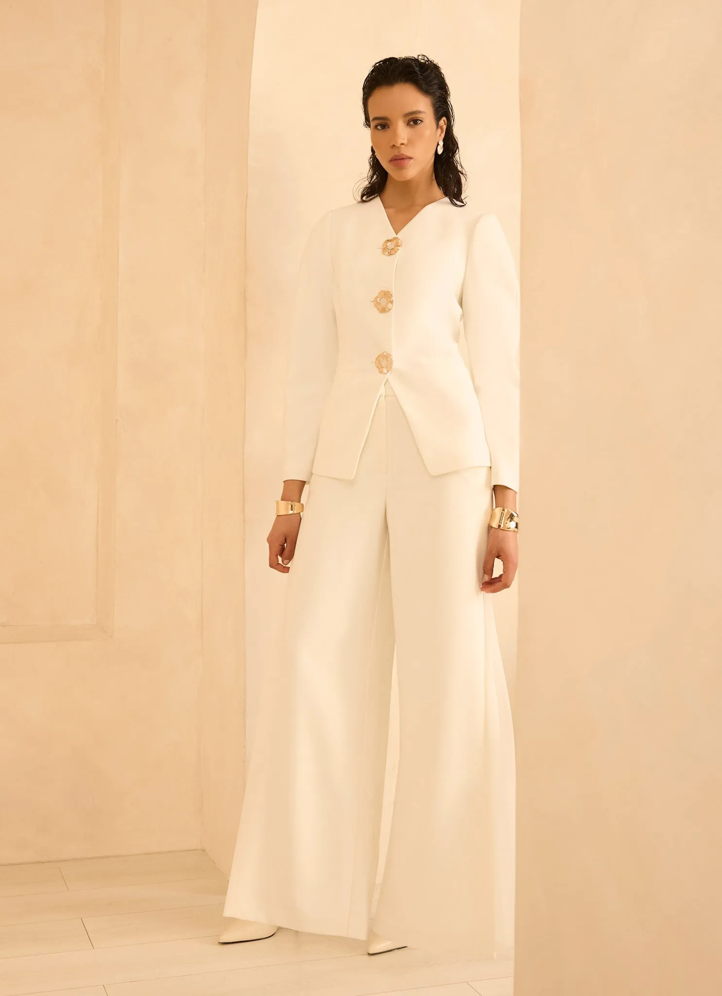 Cream Statement Button Sculpted Jacket sold by Mint Velvet product image thumbnail 2