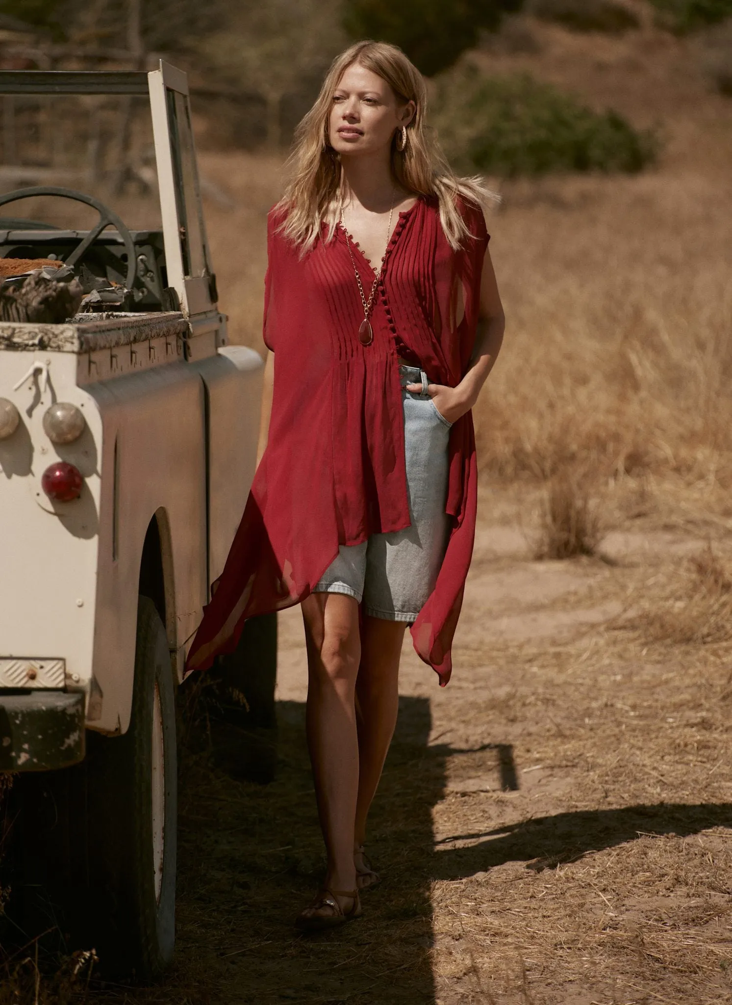 Burgundy Handkerchief Hemline Top sold by Mint Velvet product image thumbnail 2