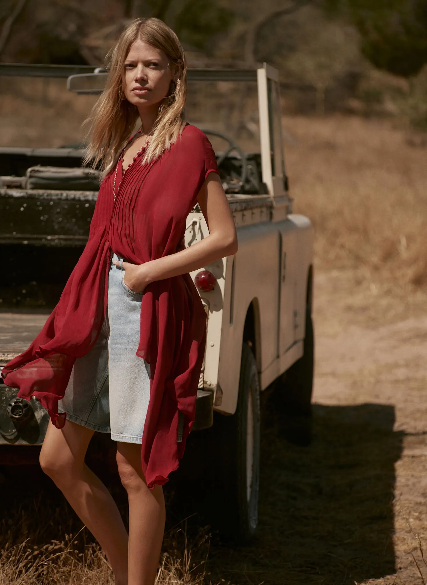 Burgundy Handkerchief Hemline Top sold by Mint Velvet product image thumbnail 4