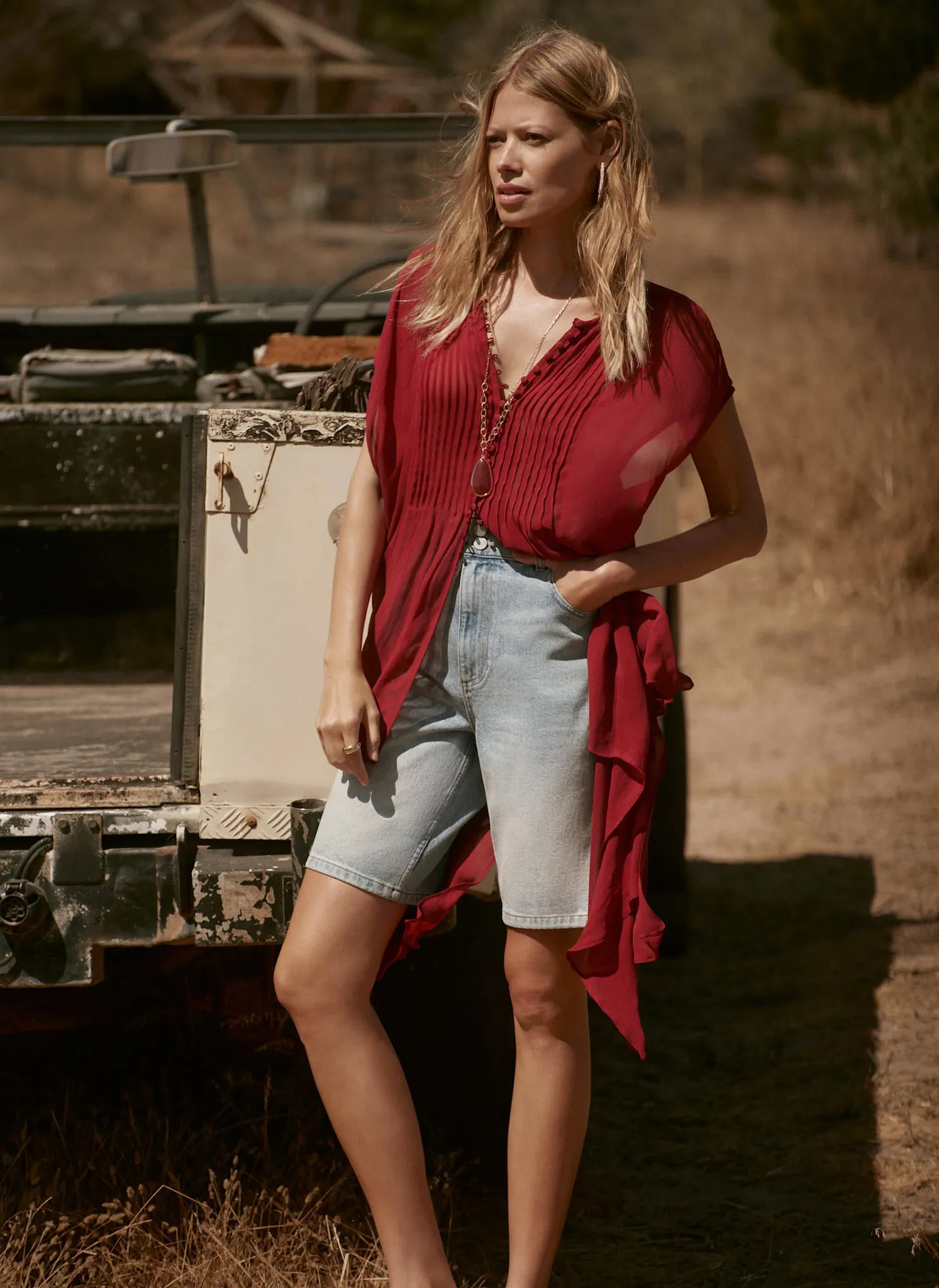 Burgundy Handkerchief Hemline Top sold by Mint Velvet