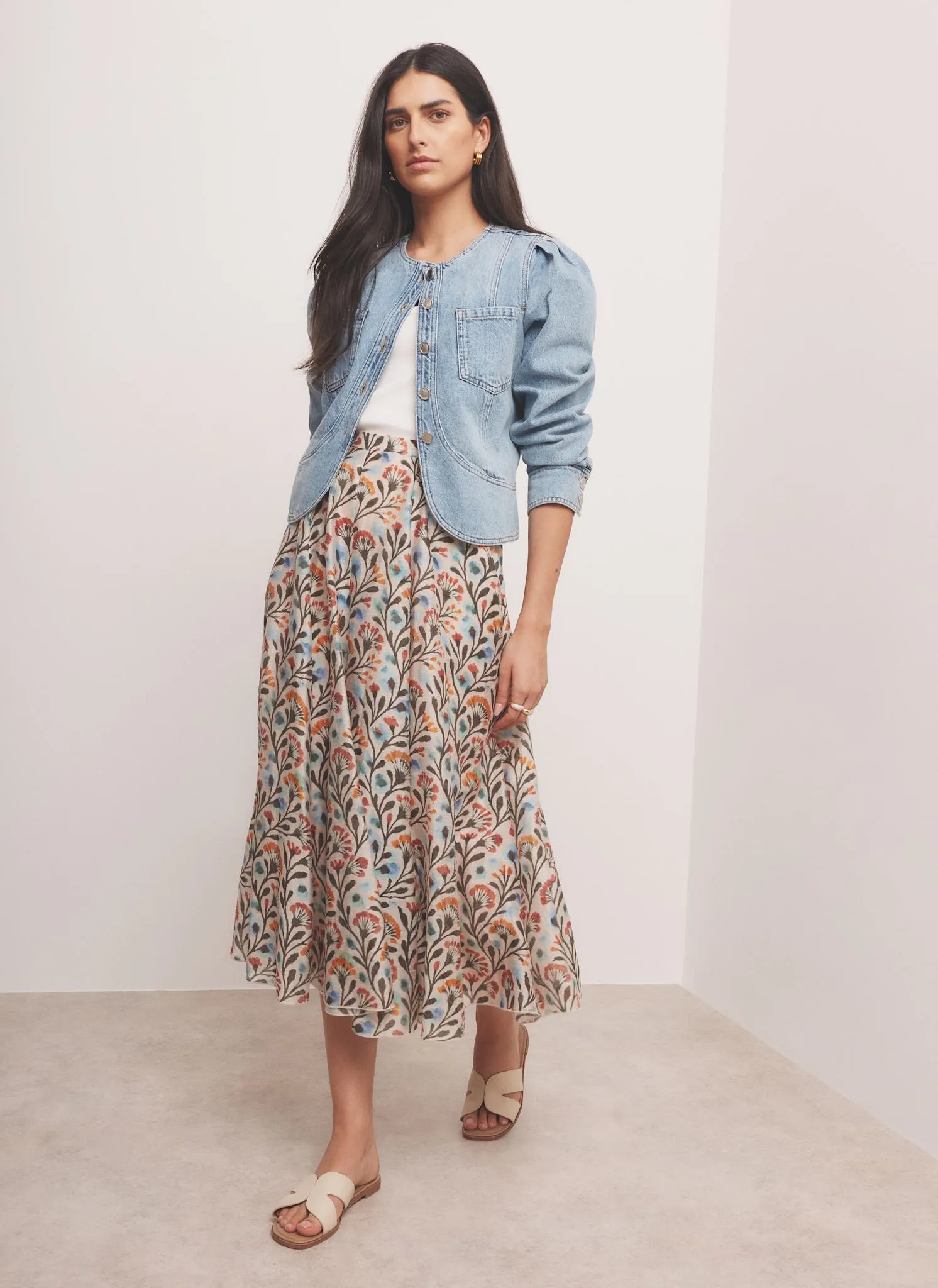 Neutral Floral Print Maxi Skirt sold by Mint Velvet product image thumbnail 2