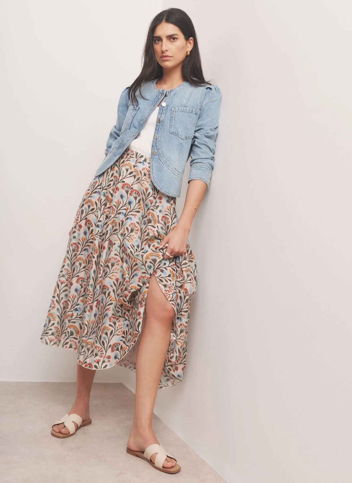 Neutral Floral Print Maxi Skirt sold by Mint Velvet product image thumbnail 3