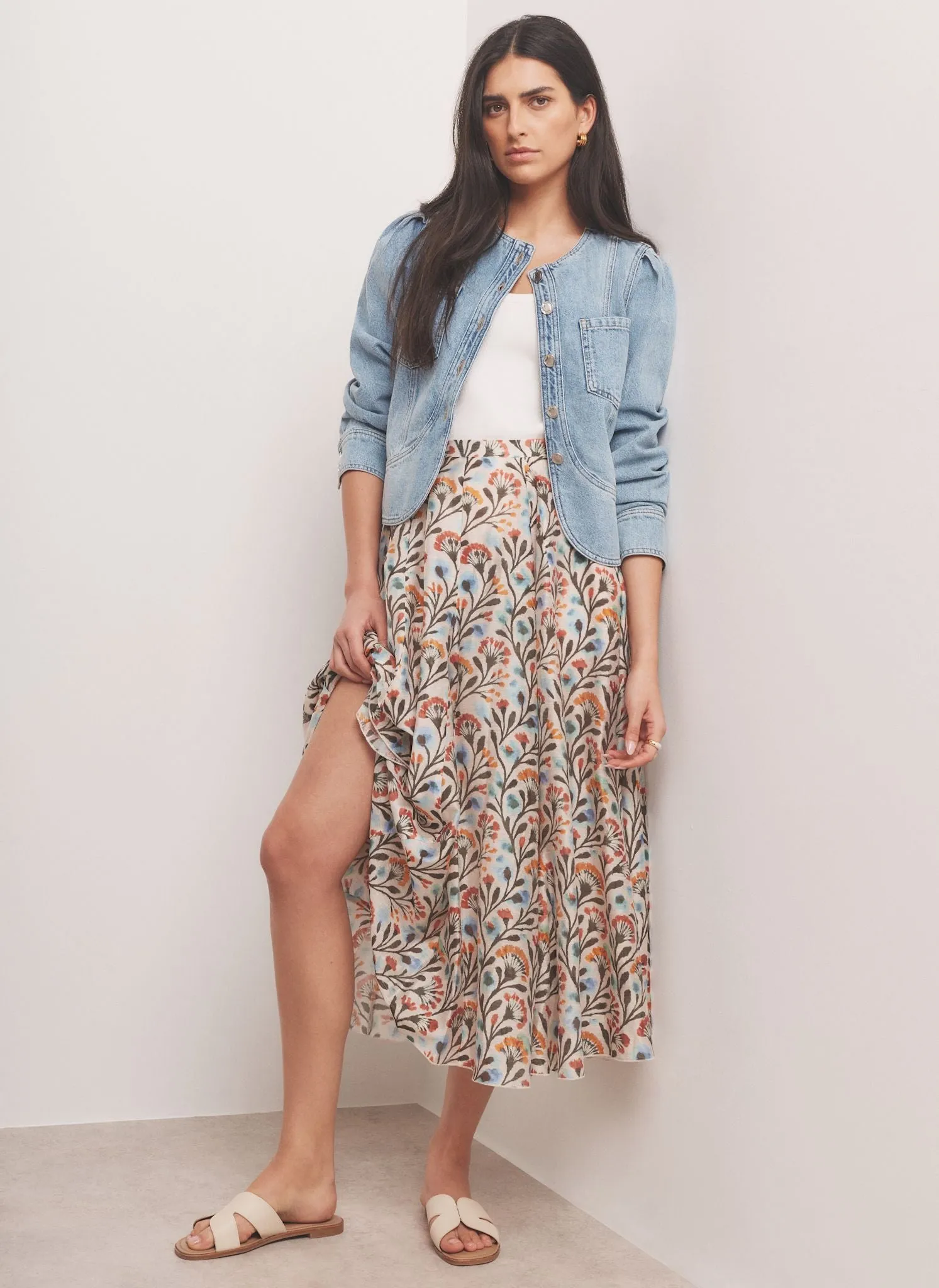 Neutral Floral Print Maxi Skirt sold by Mint Velvet product image thumbnail 5