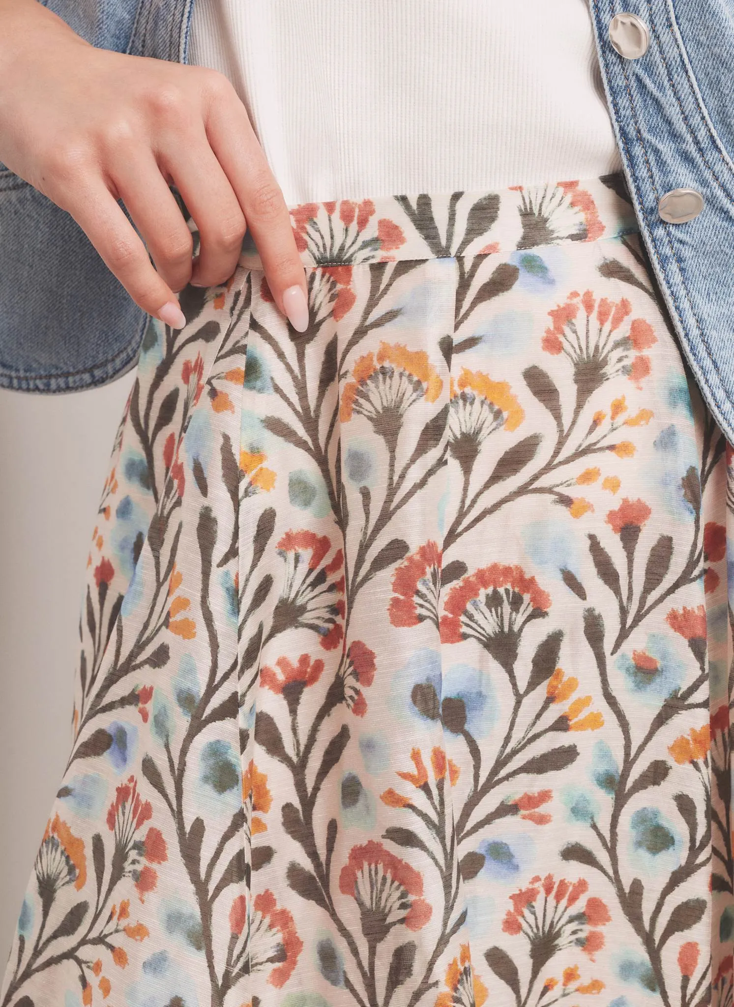Neutral Floral Print Maxi Skirt sold by Mint Velvet product image thumbnail 4