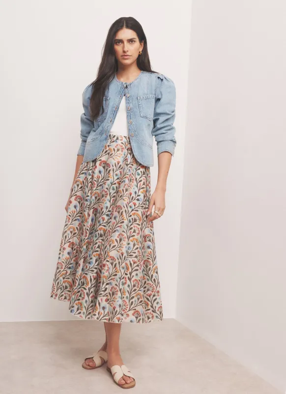 Neutral Floral Print Maxi Skirt made by Mint Velvet