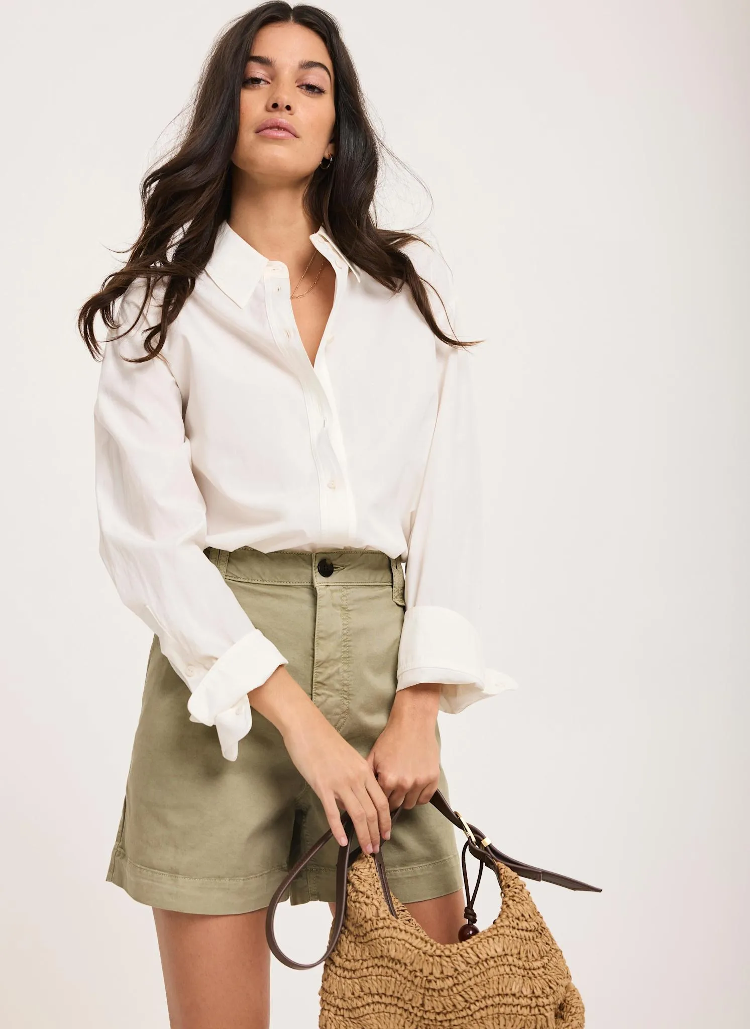 Khaki Pleated Chino Utility Shorts sold by Mint Velvet product image thumbnail 5