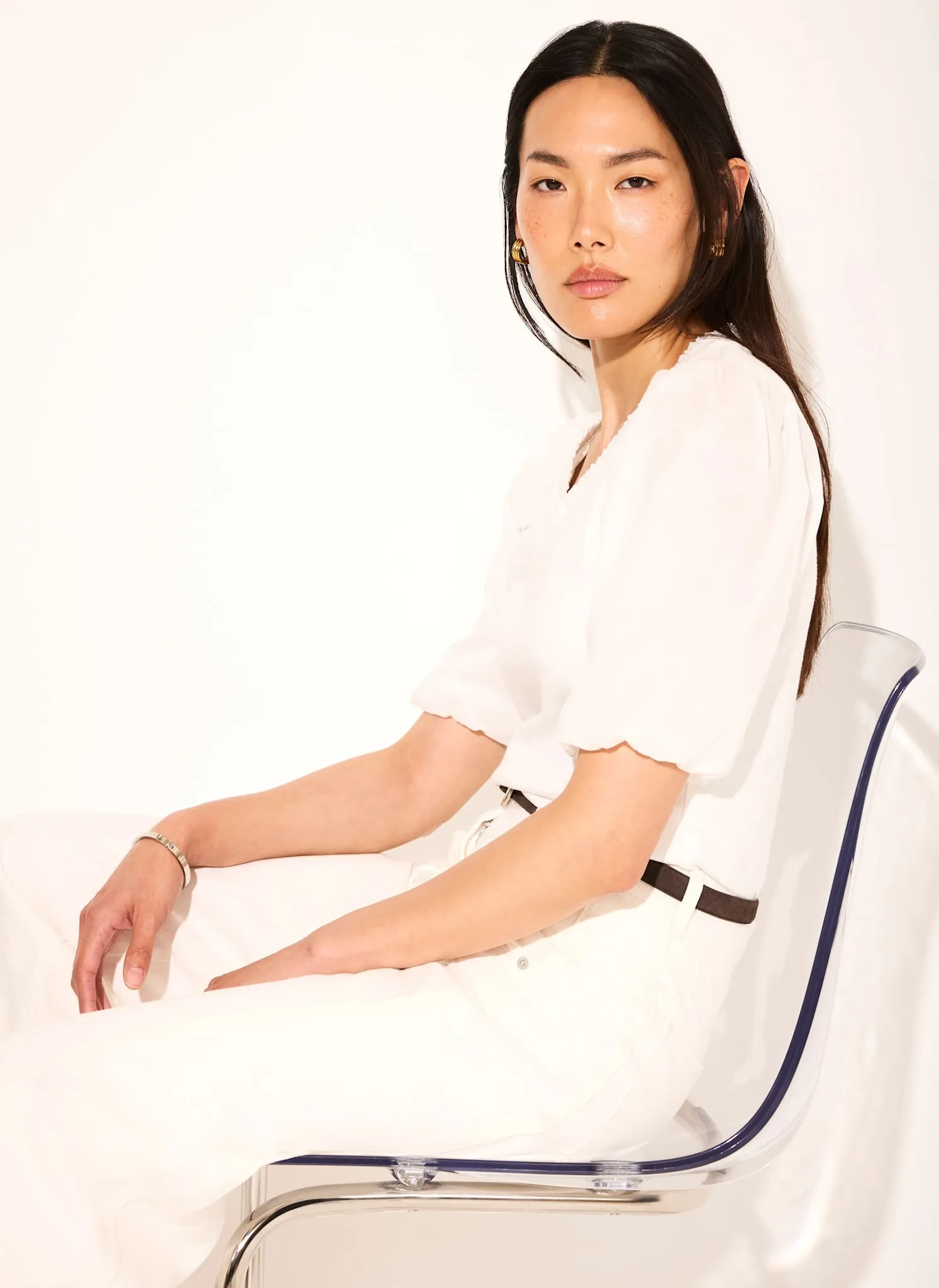 White Cotton Puff Sleeve Top sold by Mint Velvet product image thumbnail 2