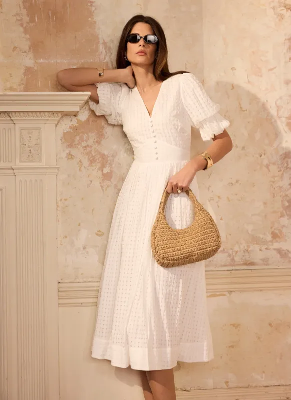 White Checked Midi Dress made by Mint Velvet