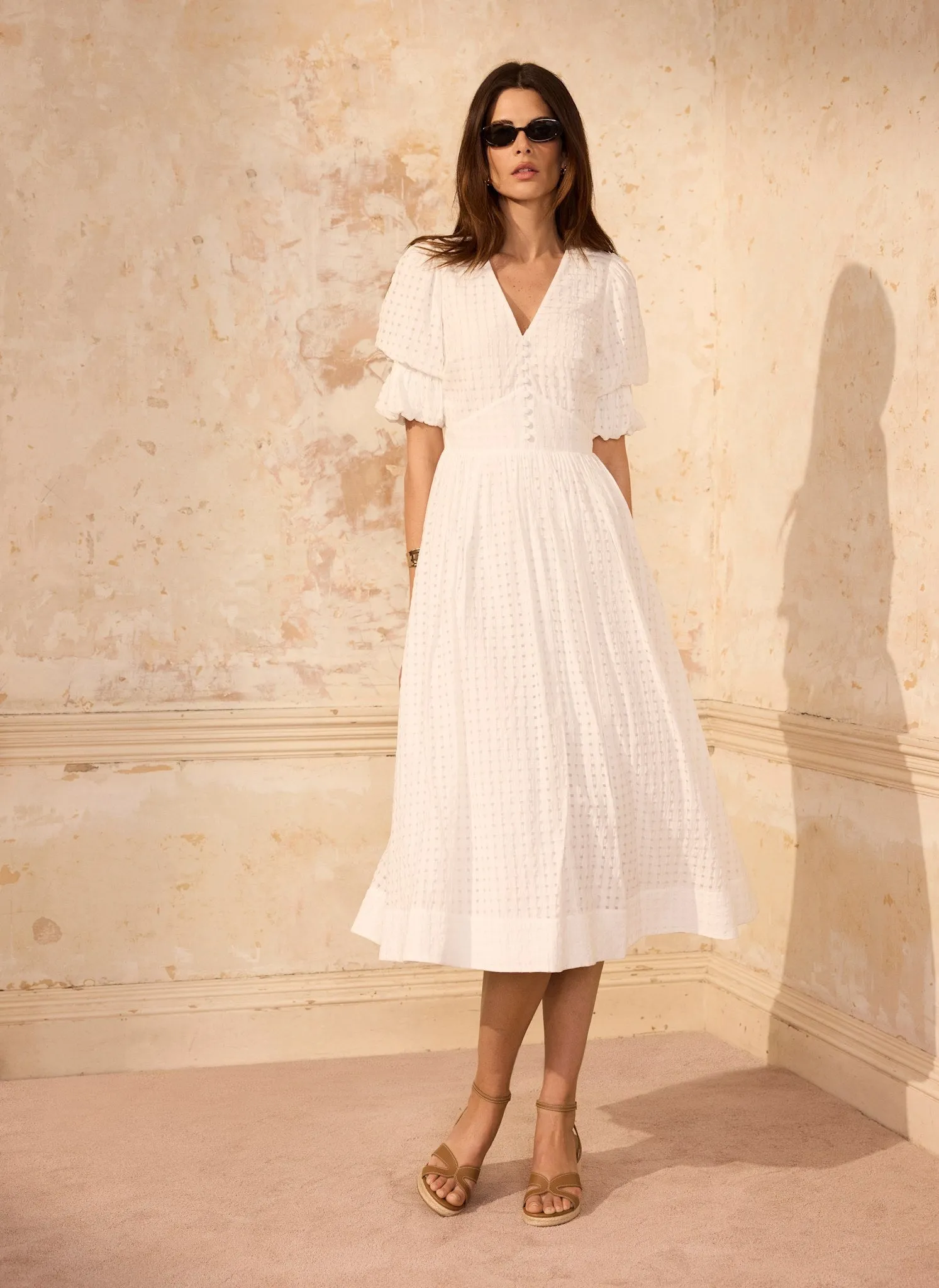 White Checked Midi Dress sold by Mint Velvet product image thumbnail 2