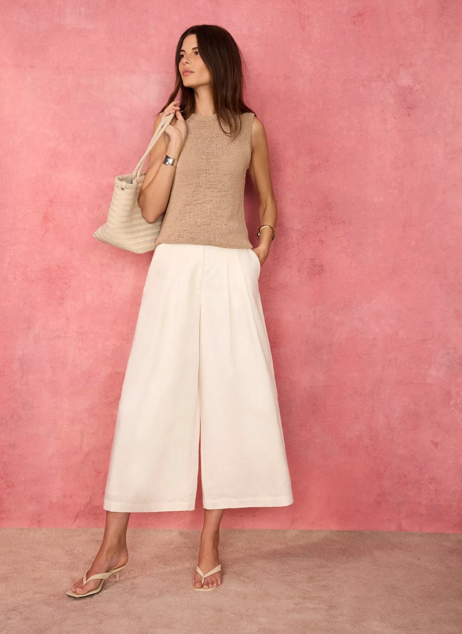 Brown Cotton Blend Sleeveless Knit Top sold by Mint Velvet product image thumbnail 4