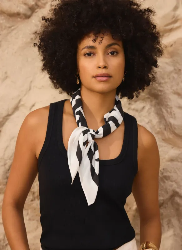 Zoe Zebra Print Satin Square Scarf made by Mint Velvet