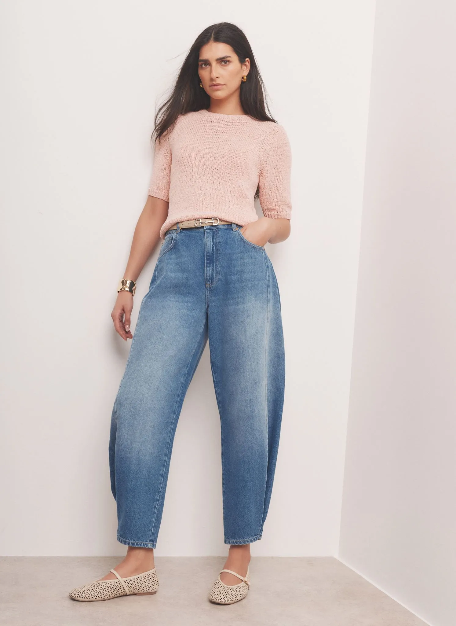 Pink Cotton Blend Knit Top sold by Mint Velvet product image thumbnail 5