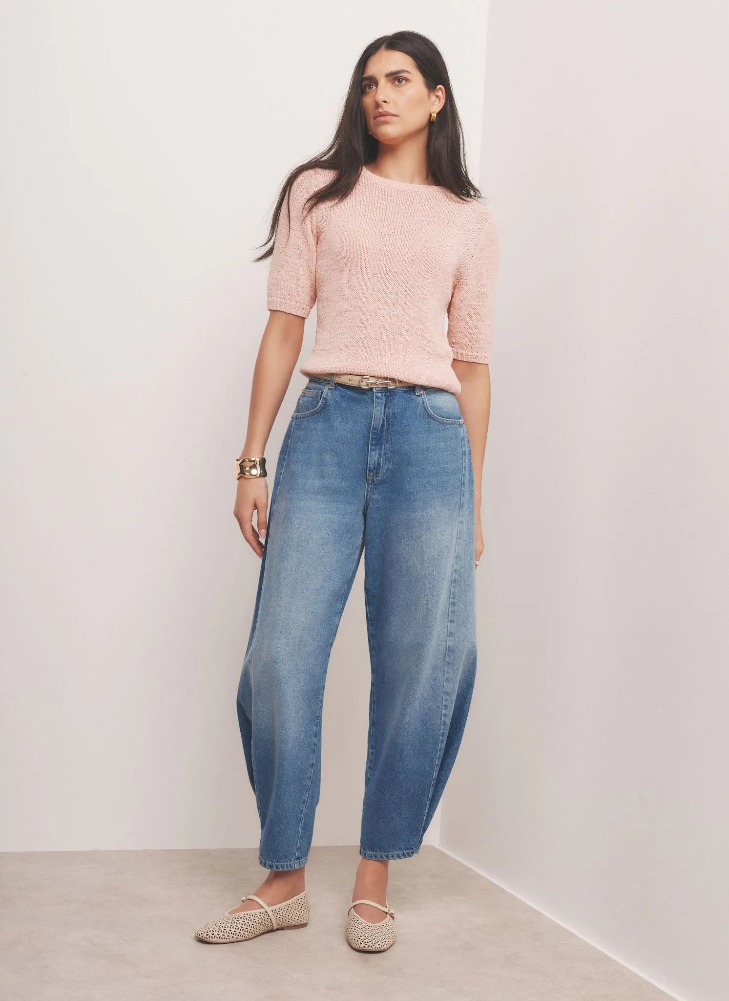 Pink Cotton Blend Knit Top sold by Mint Velvet product image thumbnail 3