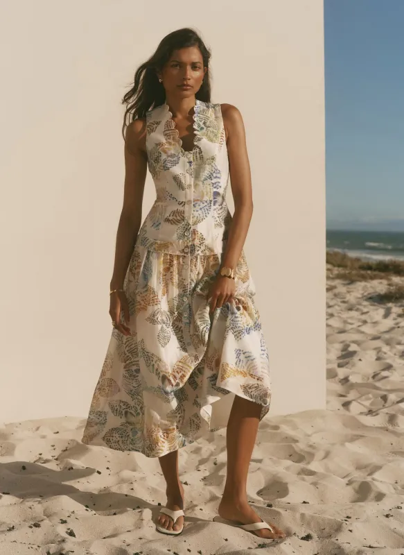 Cream Floral Print Midi Dress made by Mint Velvet