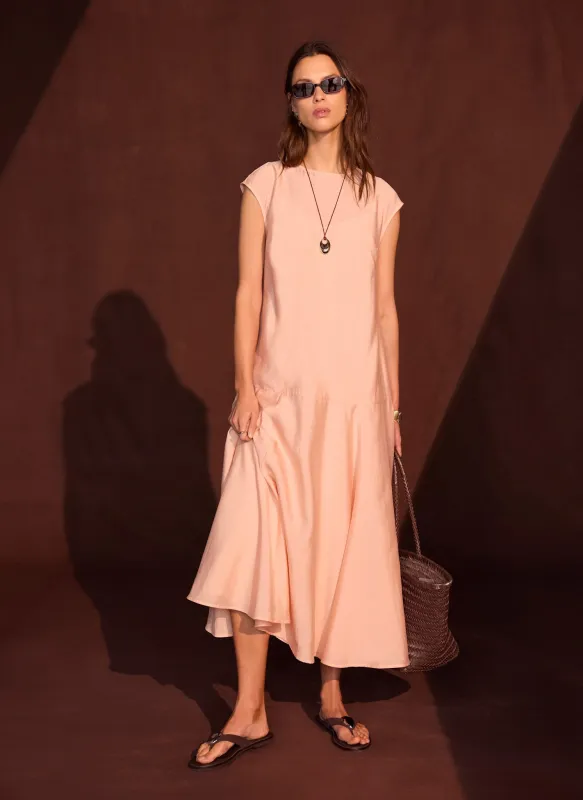 Pink Full Hem Midi Dress made by Mint Velvet