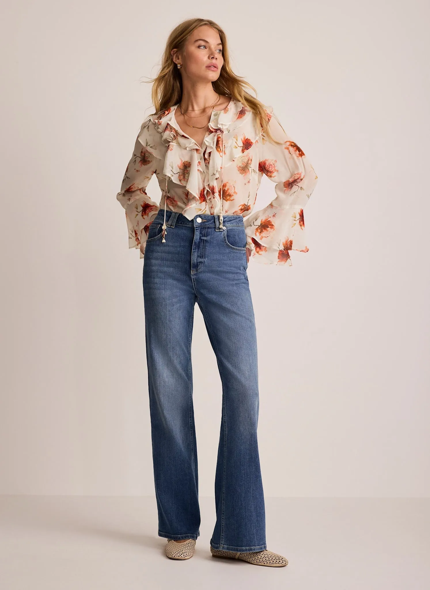 Cream Floral Print Blouse sold by Mint Velvet product image thumbnail 4