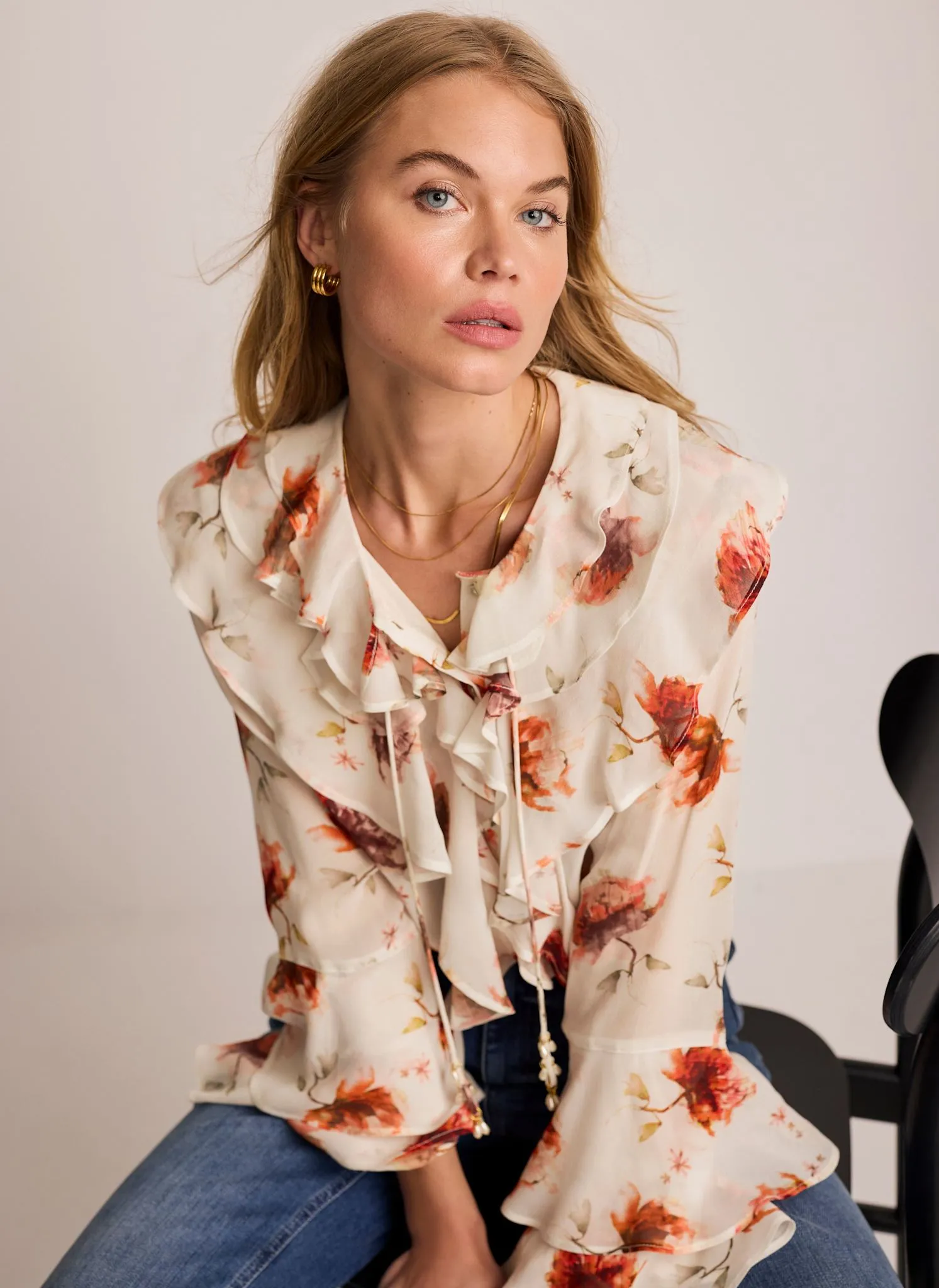 Cream Floral Print Blouse sold by Mint Velvet product image thumbnail 2