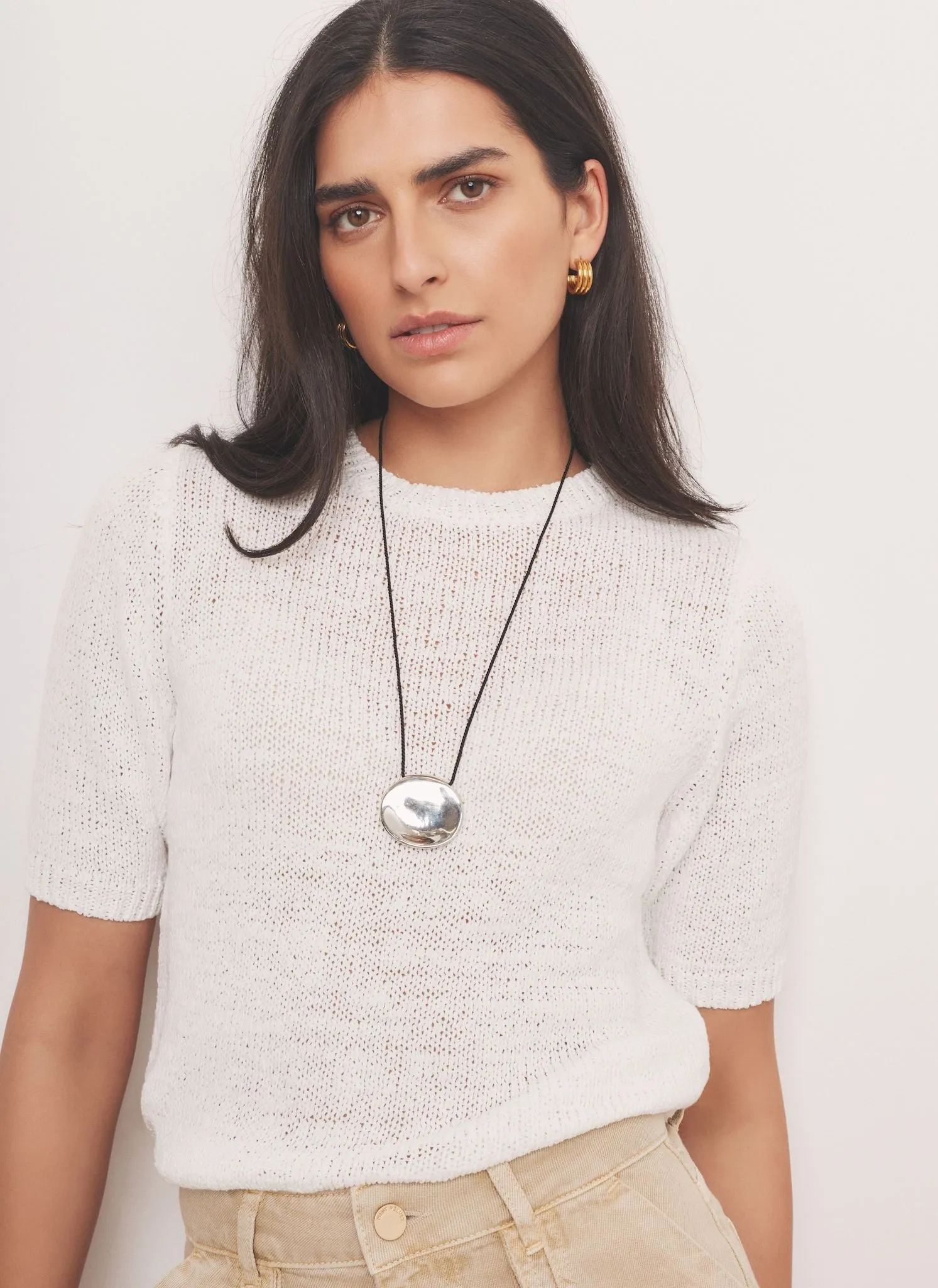 White Cotton Blend Knit Top sold by Mint Velvet product image thumbnail 3