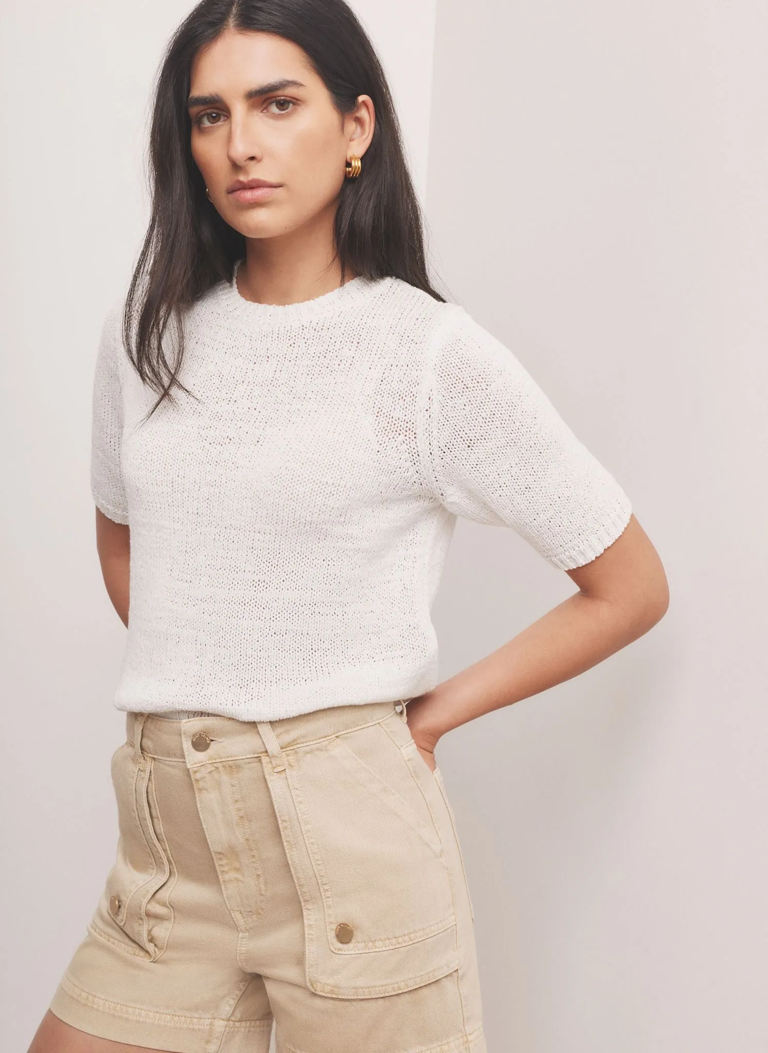 White Cotton Blend Knit Top sold by Mint Velvet product image thumbnail 2