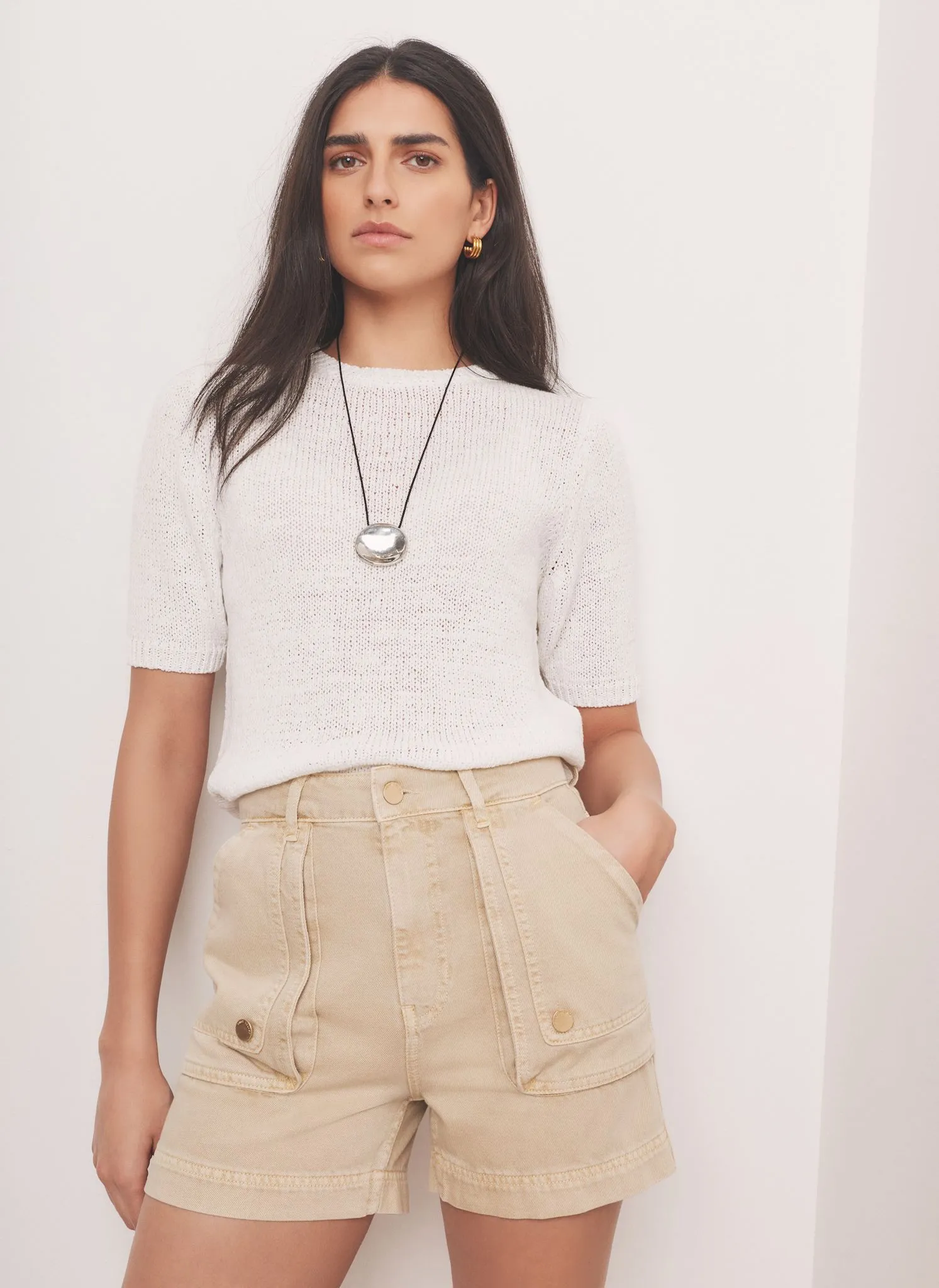 White Cotton Blend Knit Top sold by Mint Velvet product image thumbnail 4