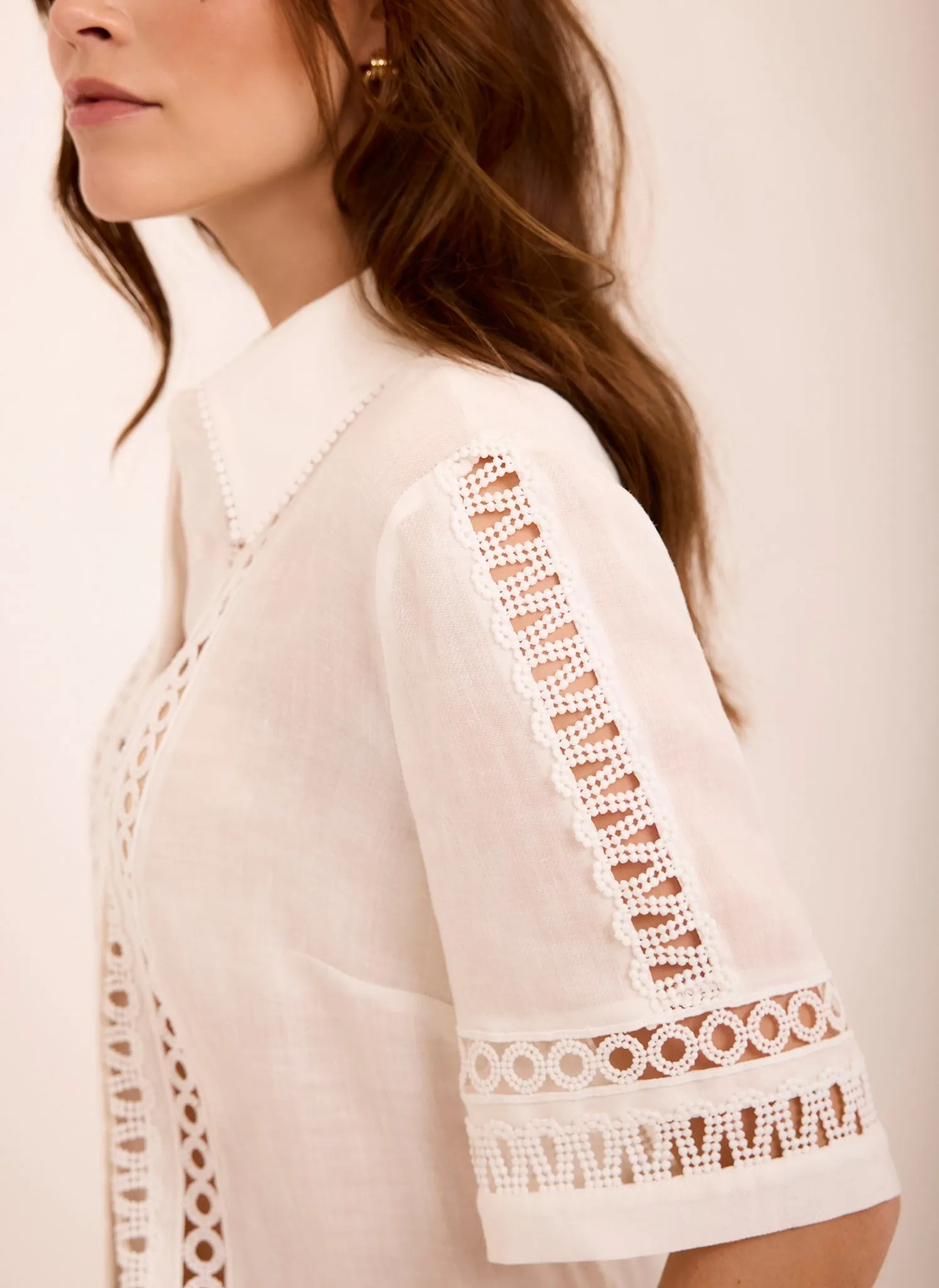 White Ramie Resort Shirt sold by Mint Velvet product image thumbnail 4
