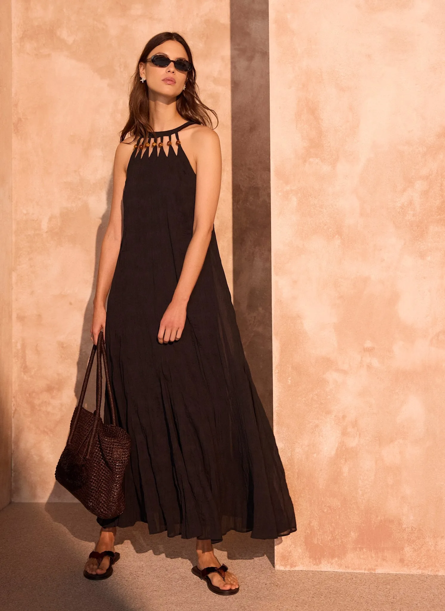 Black Beaded Halter Maxi Dress sold by Mint Velvet product image thumbnail 5