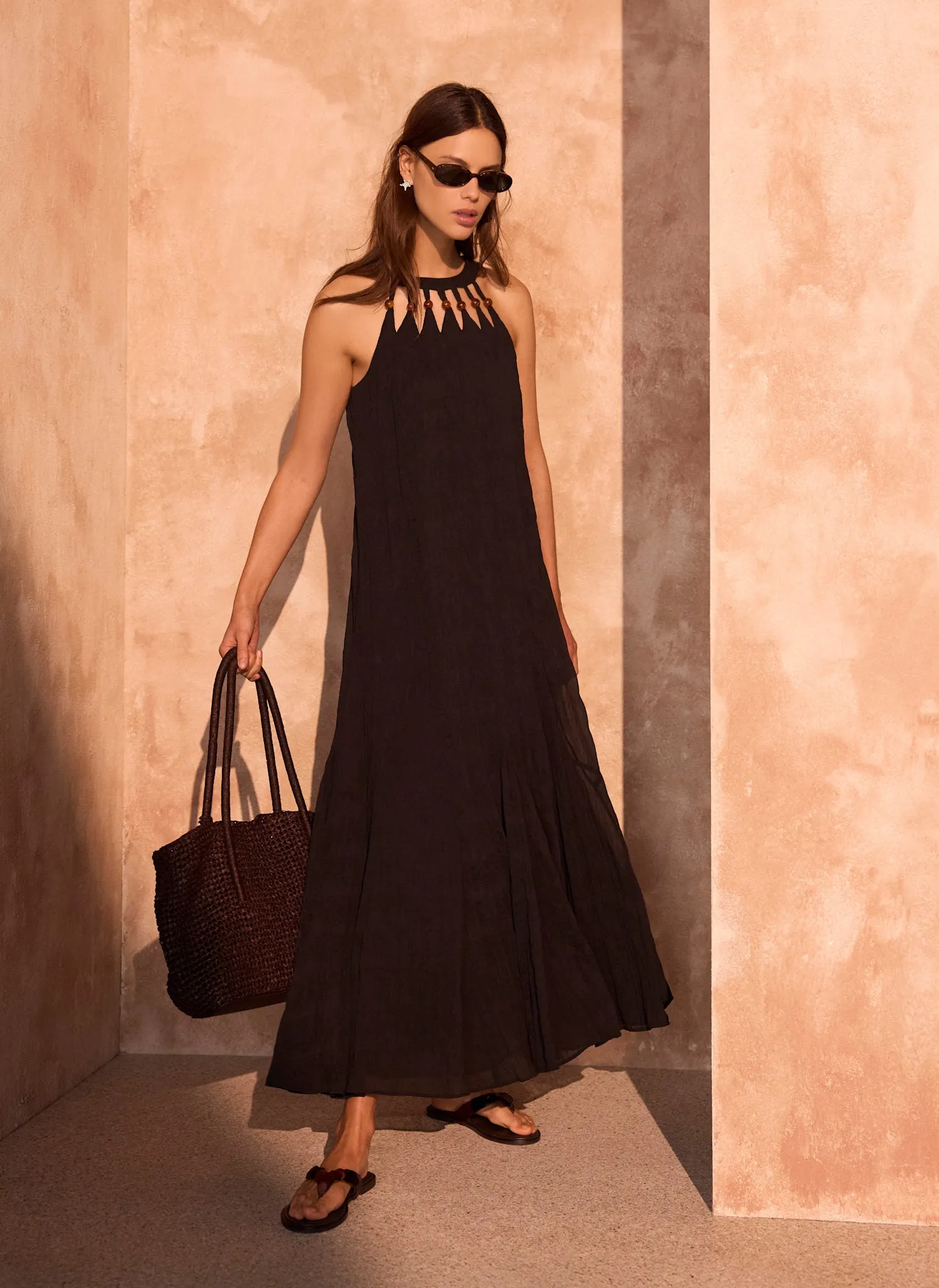 Black Beaded Halter Maxi Dress sold by Mint Velvet product image thumbnail 2