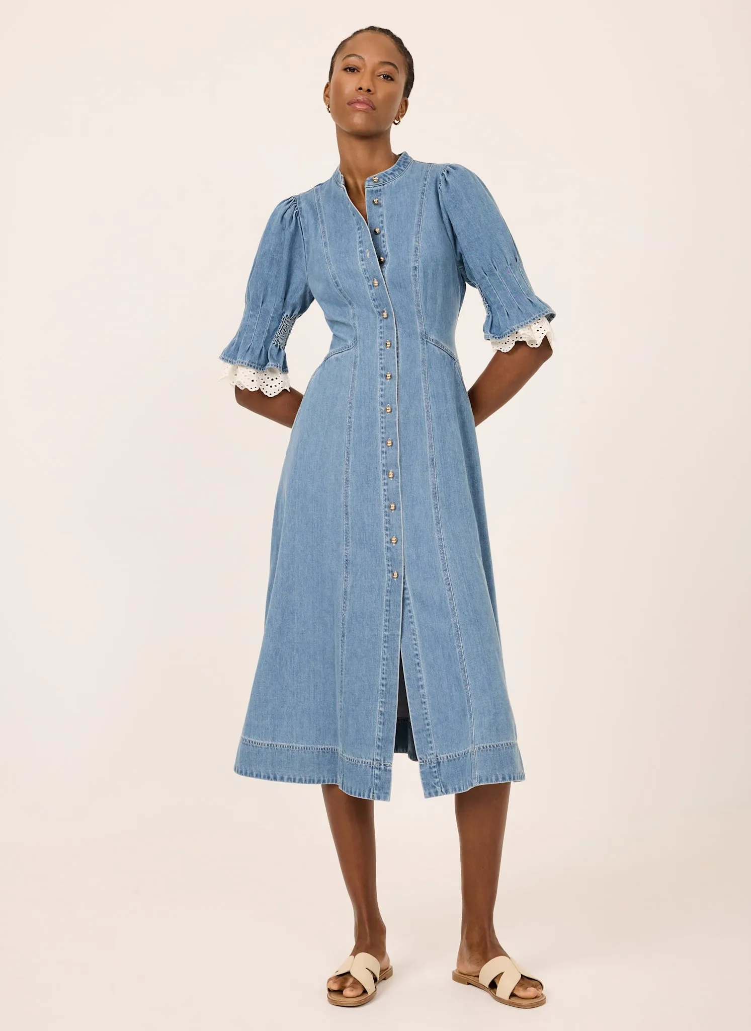 Mid Indigo Denim Midi Dress sold by Mint Velvet product image thumbnail 2