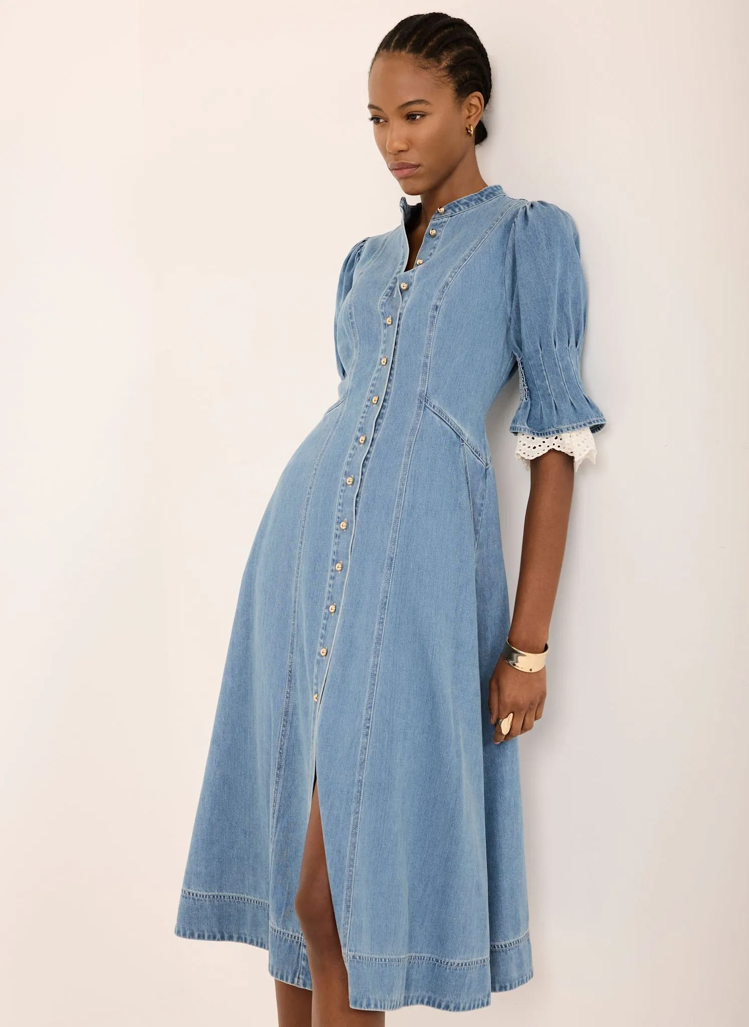 Mid Indigo Denim Midi Dress sold by Mint Velvet